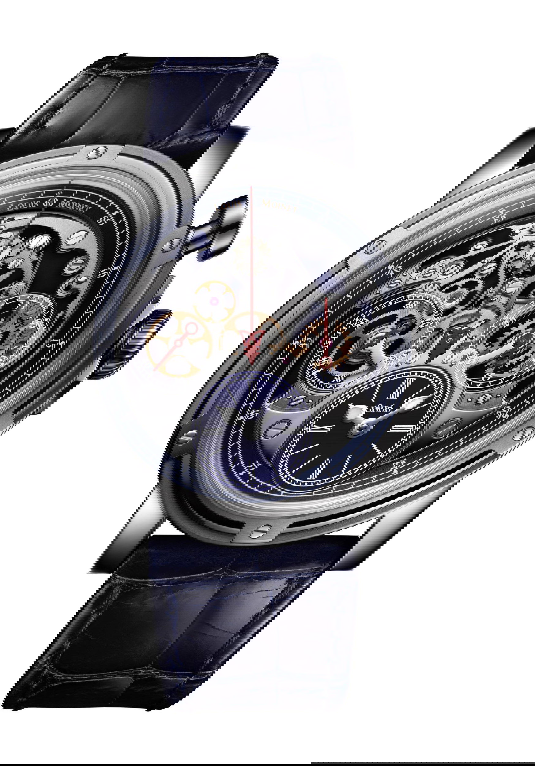 Louis Moinet Memoris Superlight Midnight Blue luxury timepiece - detailed view