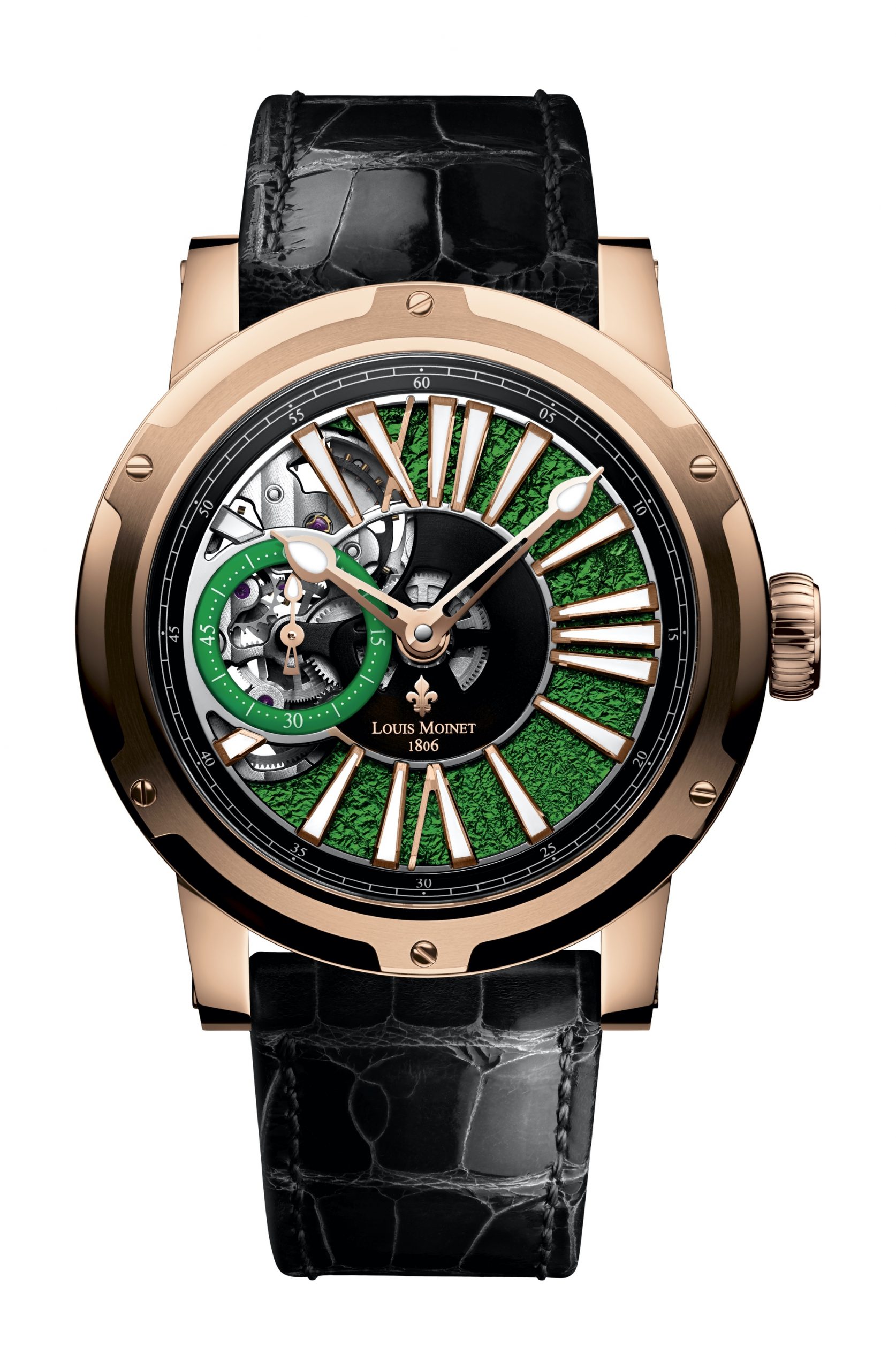 Louis Moinet Metropolis Magic Green luxury timepiece - detailed view