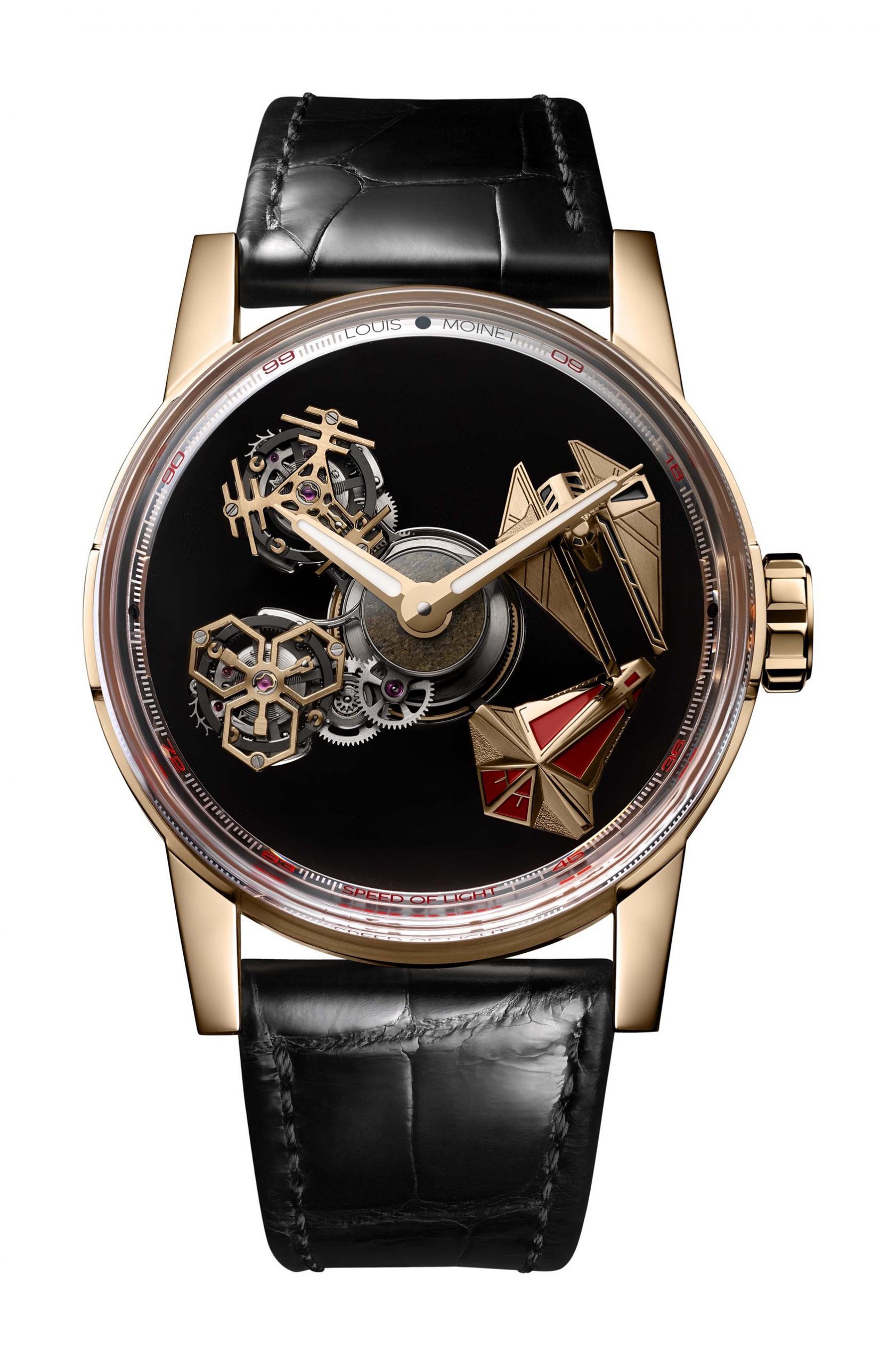 Louis Moinet Space Revolution luxury timepiece - detailed view