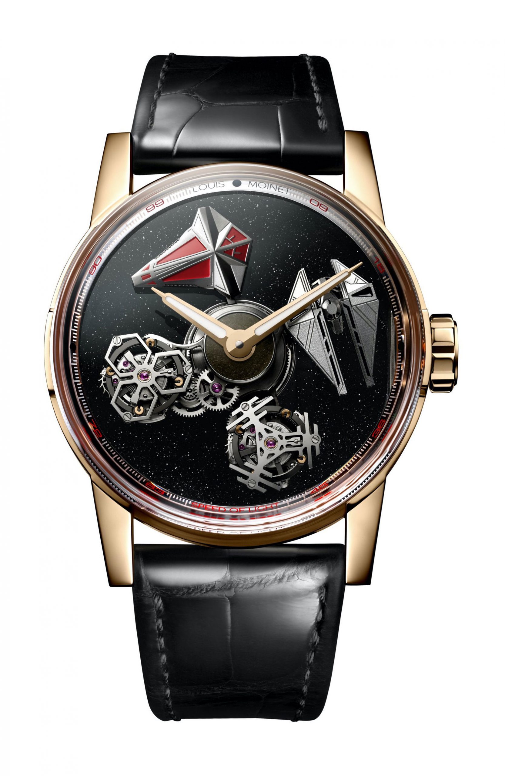 Louis Moinet Space Revolution luxury timepiece - detailed view