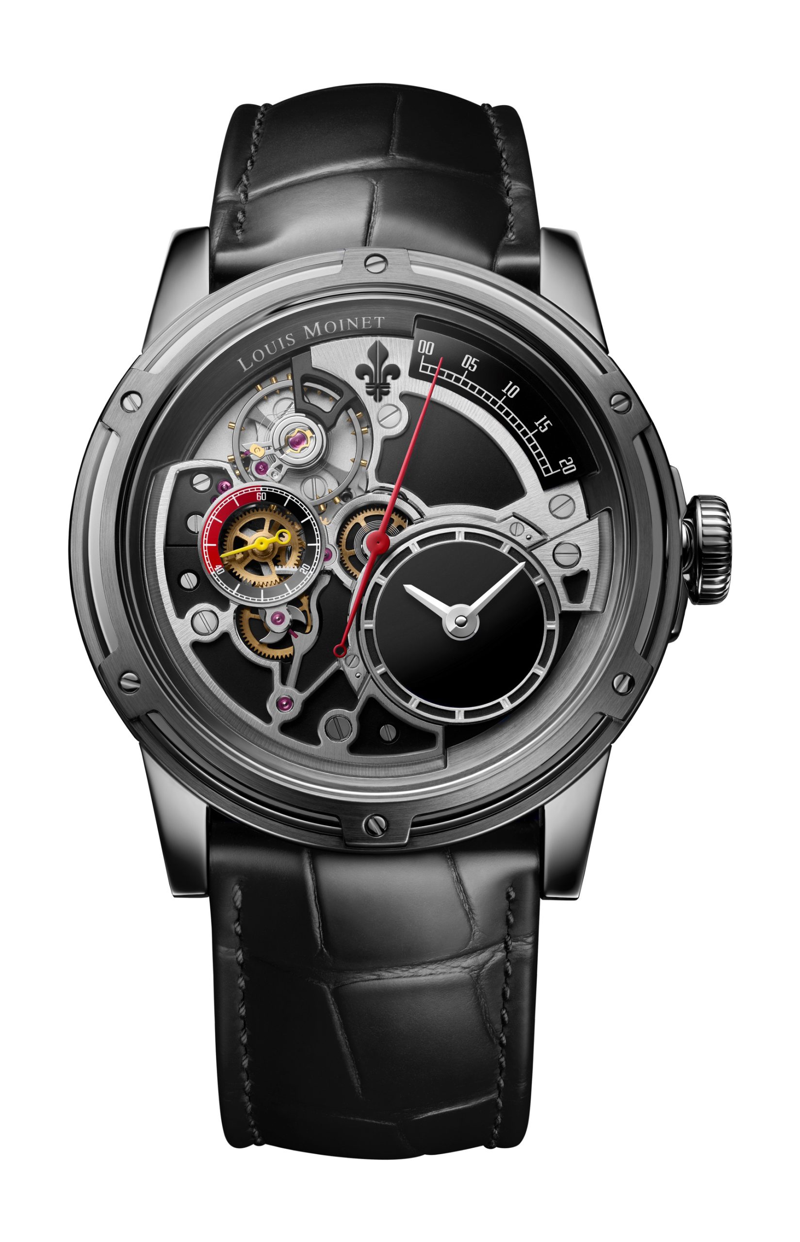 Louis Moinet Tempograph NEO Onyx luxury timepiece - detailed view