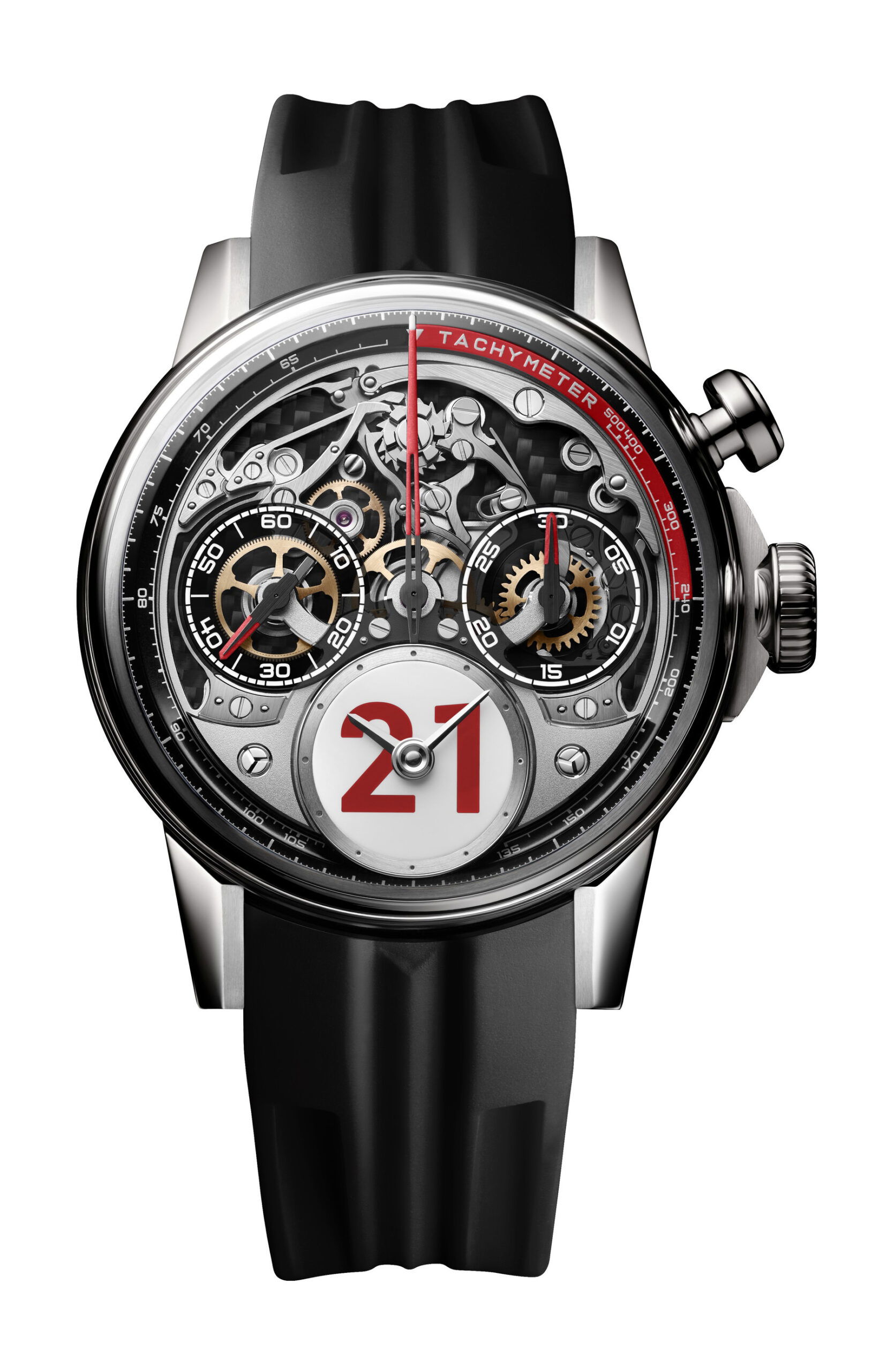 Louis Moinet Time to Race Silver Winner luxury timepiece - detailed view