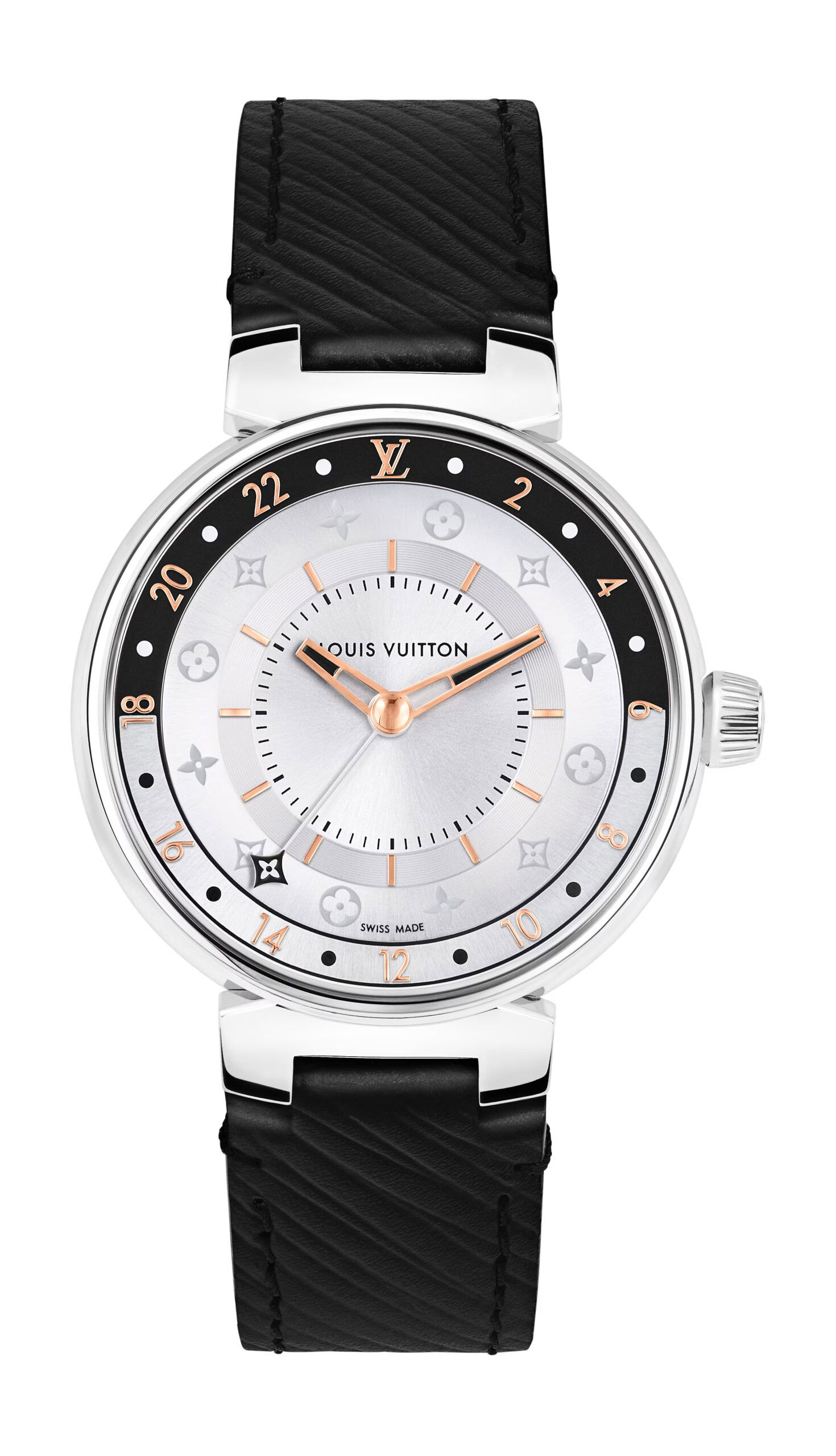 Louis Vuitton Tambour Moon Dual Time luxury timepiece - detailed view