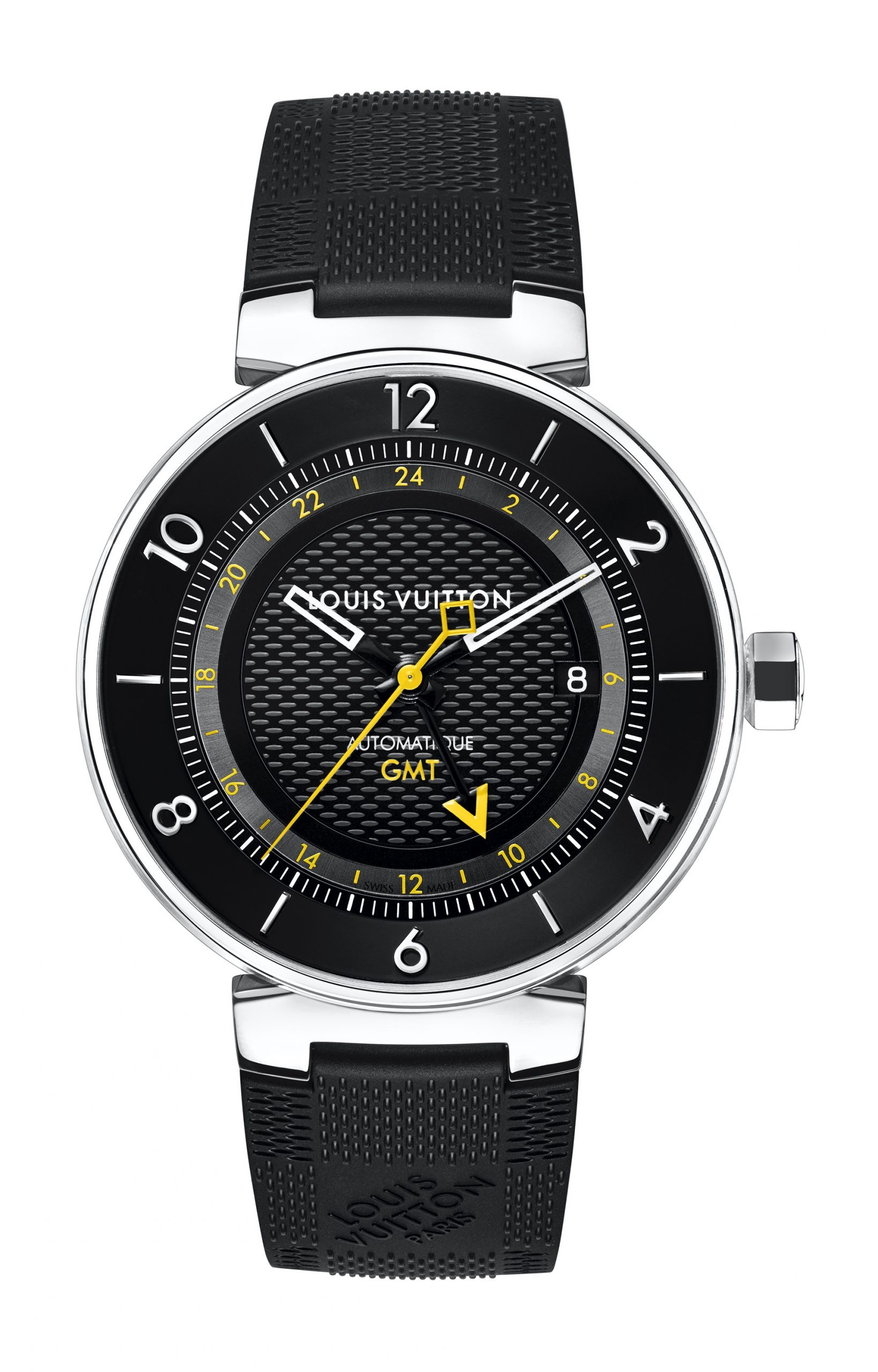 Louis Vuitton Tambour Moon GMT Black luxury timepiece - detailed view
