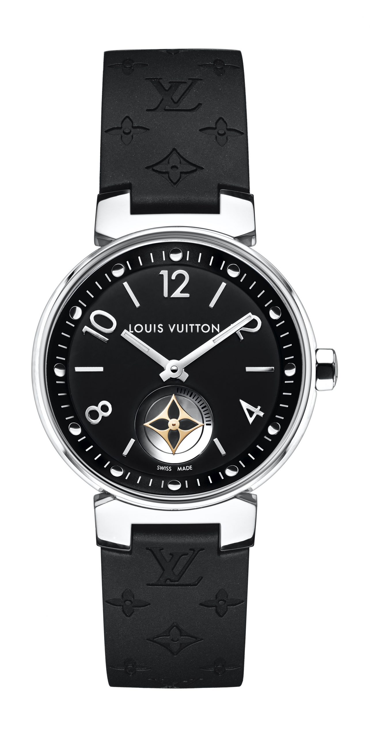 Louis Vuitton Tambour Moon Star Petite Seconde Noire luxury timepiece - detailed view