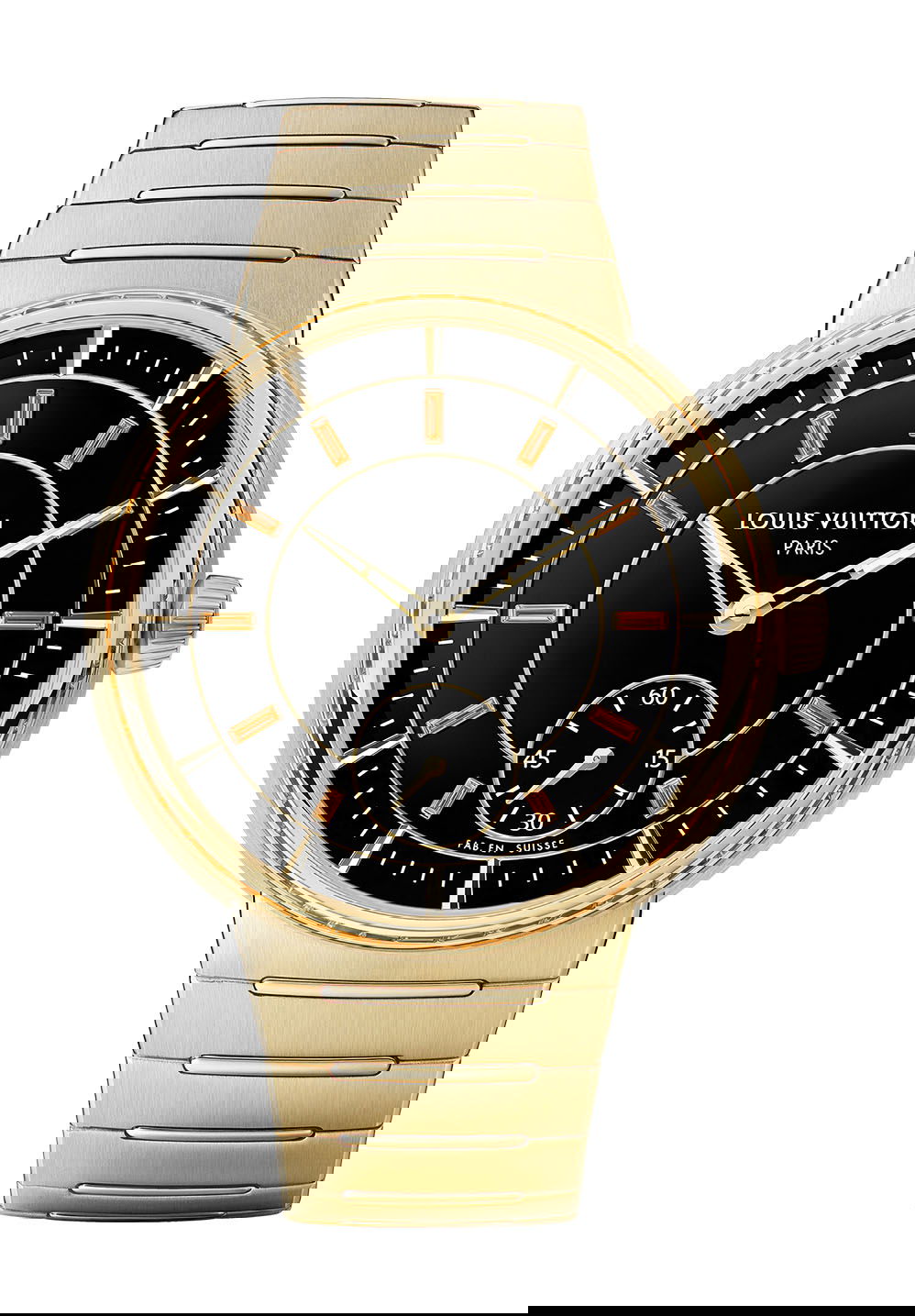 Louis Vuitton Tambour Yellow Gold Onyx luxury timepiece - detailed view