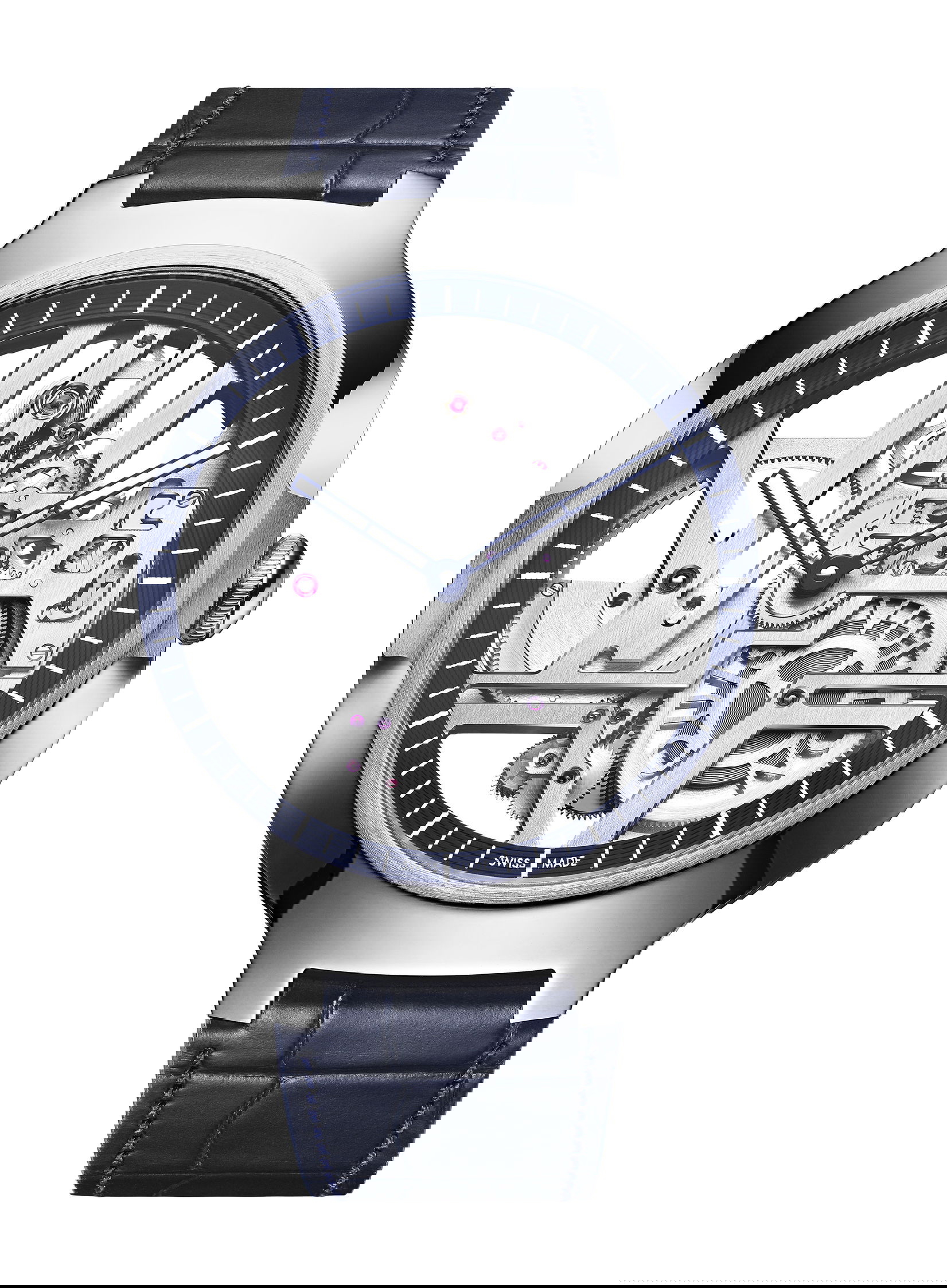 Louis Vuitton Voyager Skeleton luxury timepiece - detailed view