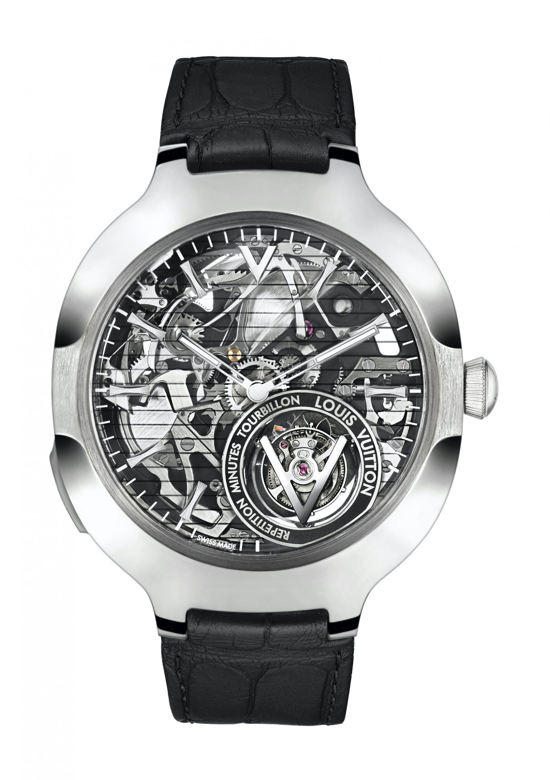Louis Vuitton Voyager Répétition Minutes Tourbillon Volant luxury timepiece - detailed view