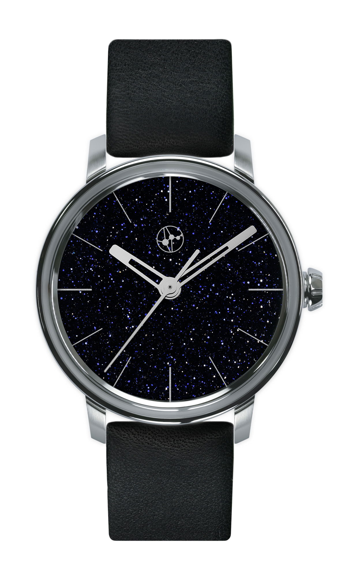 Lundis Bleus Contemporaines Ref.1120-AV “Dark Blue Aventurine Glass – Silver Markers” watch
