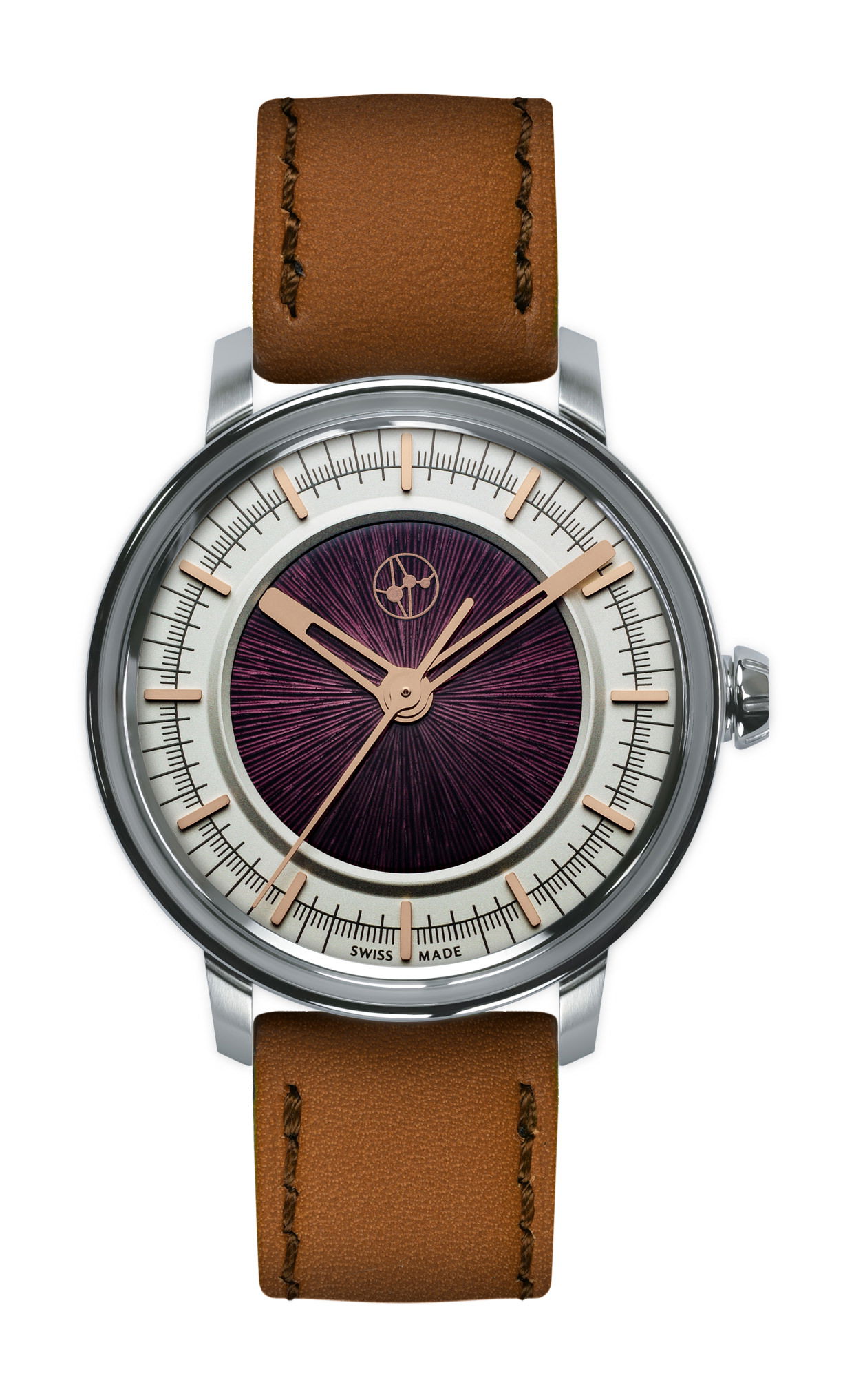 Lundis Bleus Métiers d’Art Ref.1120-MA “Burgundy – Silver” luxury timepiece - detailed view