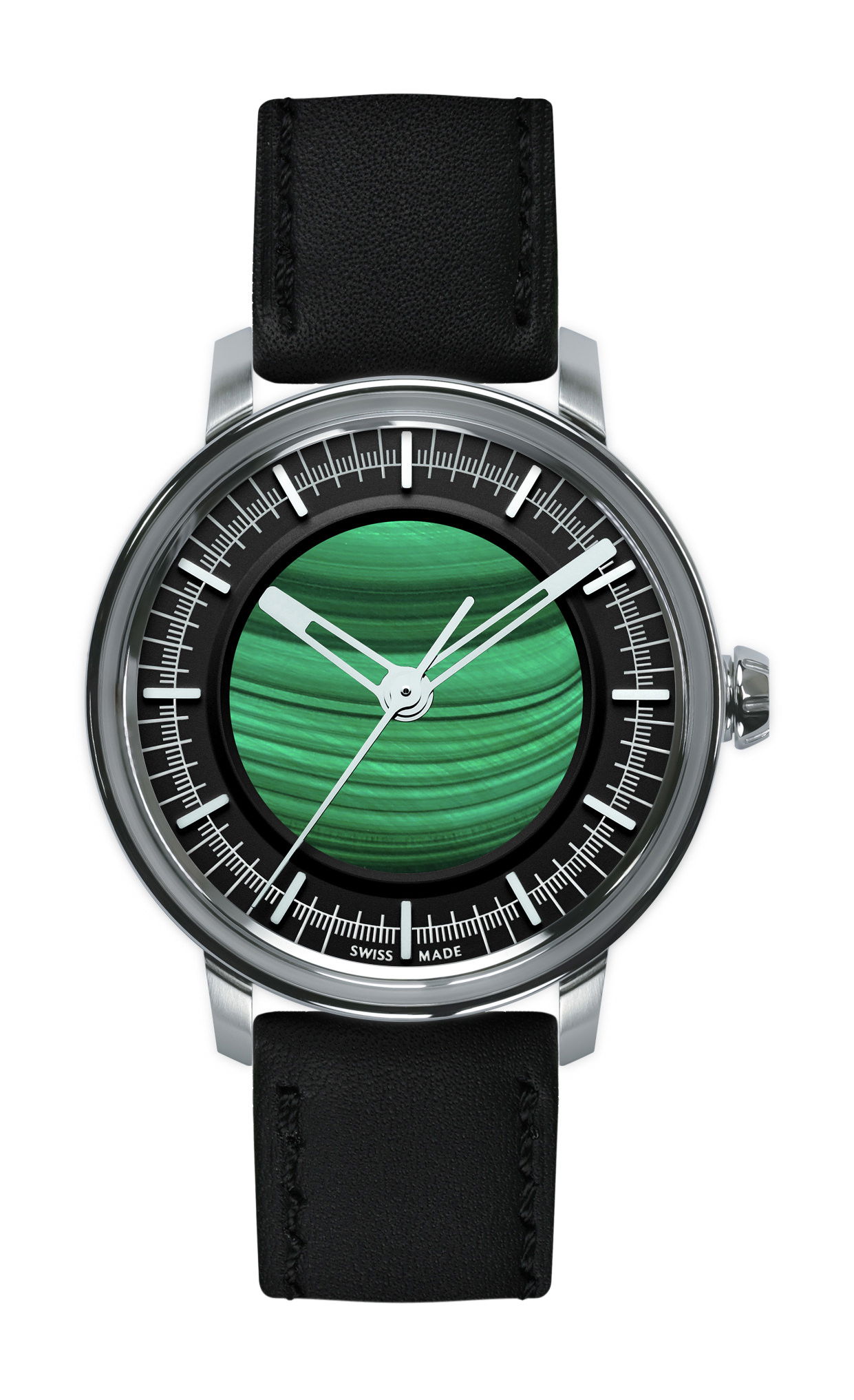 Lundis Bleus Métiers d’Art Ref.1120-MA “Malachite – Black “ luxury timepiece - detailed view