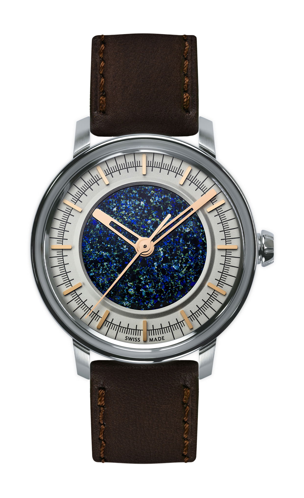 Lundis Bleus Métiers d’Art Ref.1120-MA “Random Abstract Mosaic – Silver” luxury timepiece - detailed view