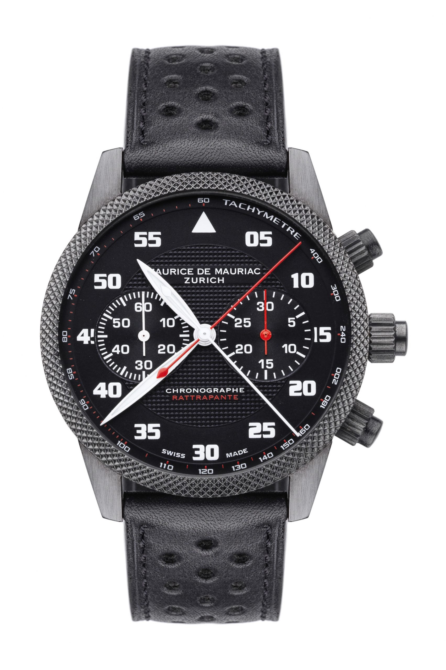 Maurice de Mauriac Chrono Modern “Double Sixty Rattrapante” luxury timepiece - detailed view