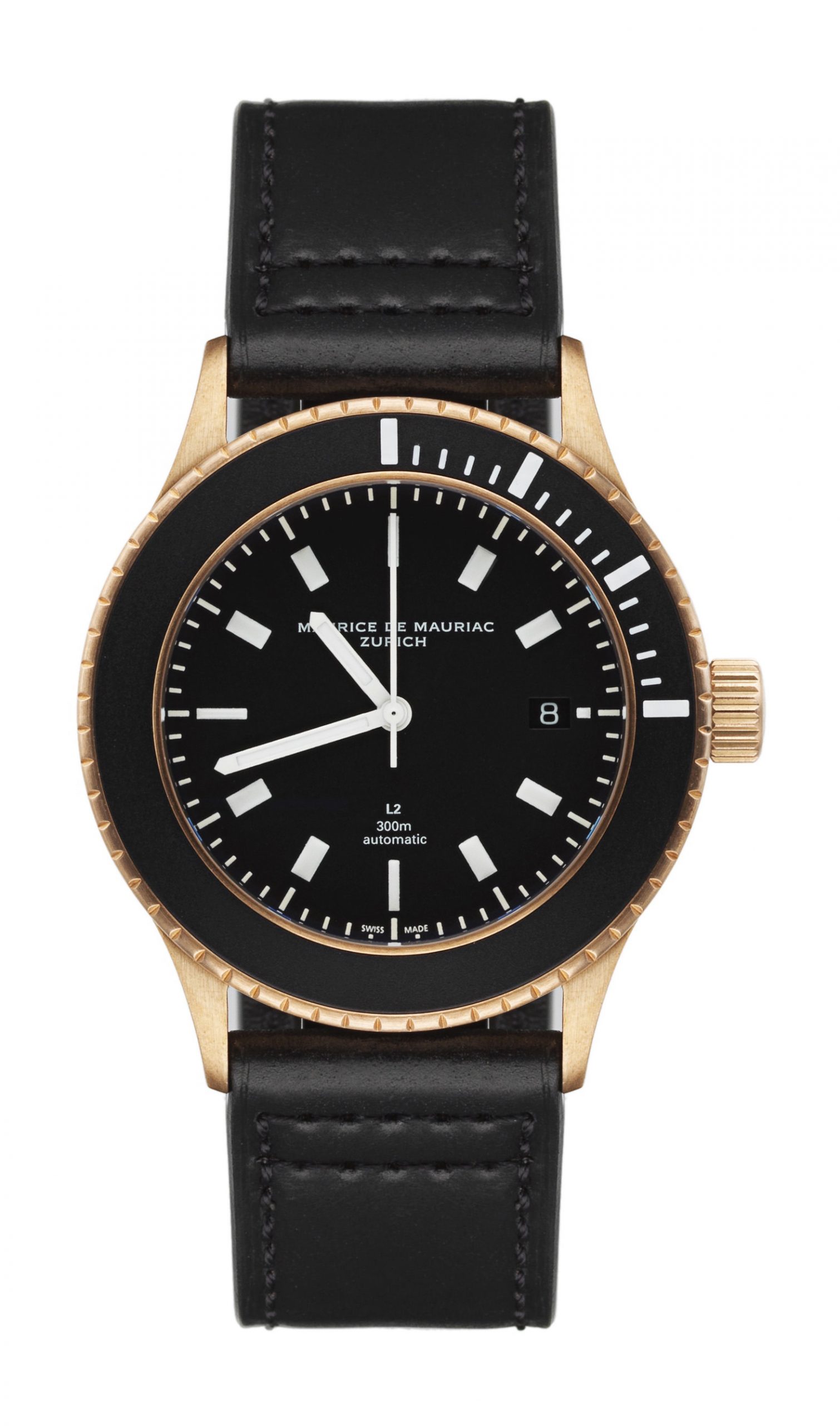 Maurice de Mauriac L2 Bronze Deep Black luxury timepiece - detailed view