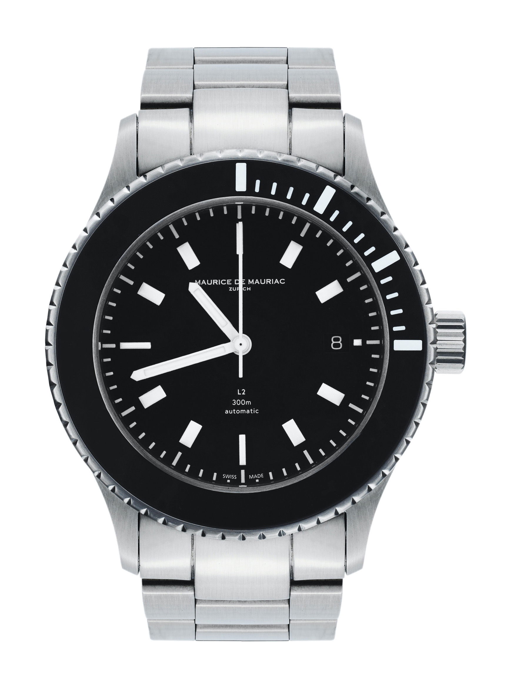 Maurice de Mauriac L2 Stainless Steel Bracelet luxury timepiece - detailed view