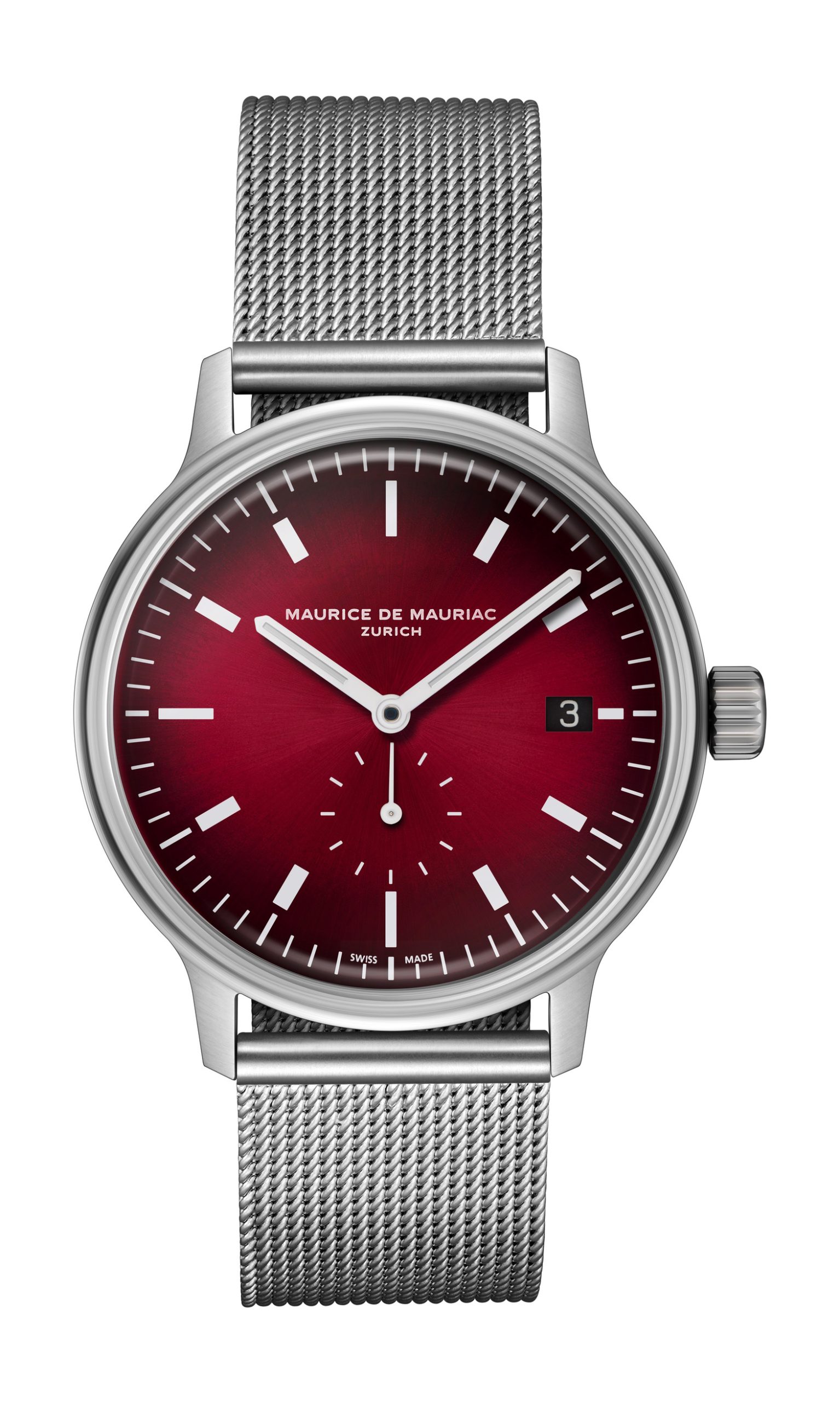 Maurice de Mauriac L3 Small Seconds Burgundy luxury timepiece - detailed view