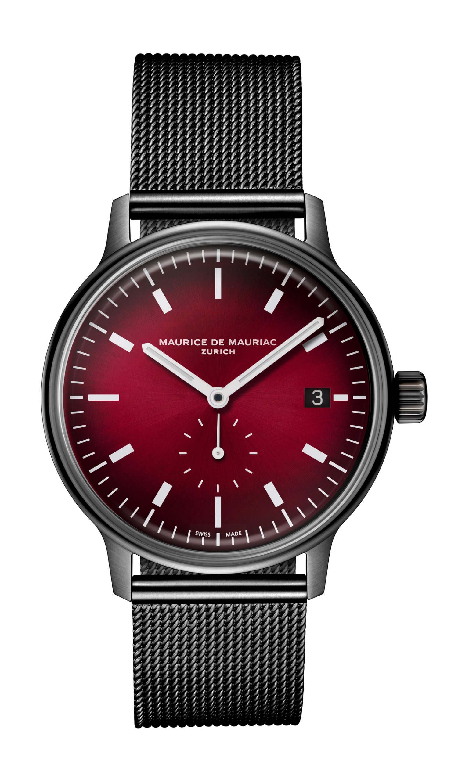 Maurice de Mauriac L3 Small Seconds Burgundy luxury timepiece - detailed view
