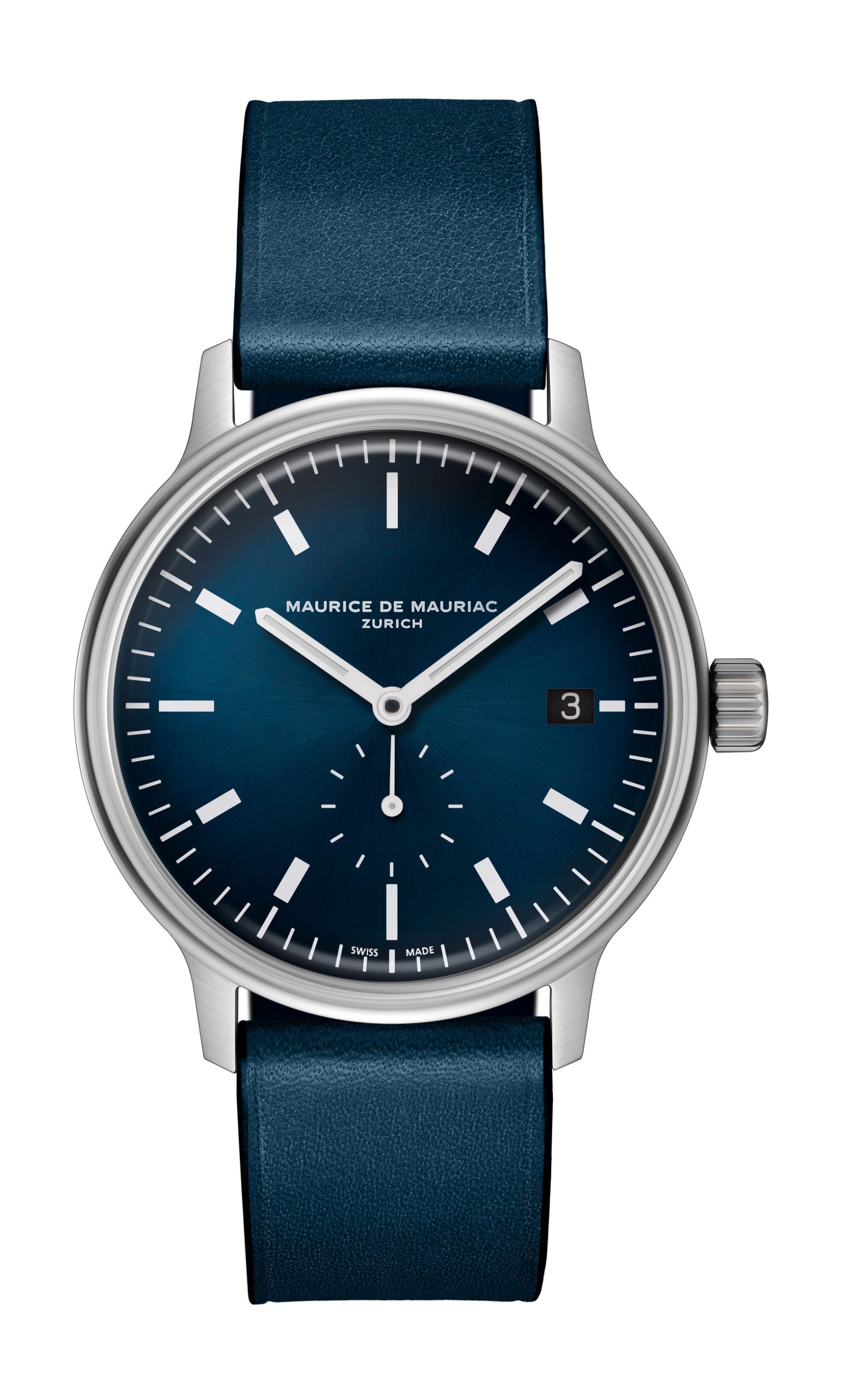 Maurice de Mauriac L3 Small Seconds Spheric Blue luxury timepiece - detailed view