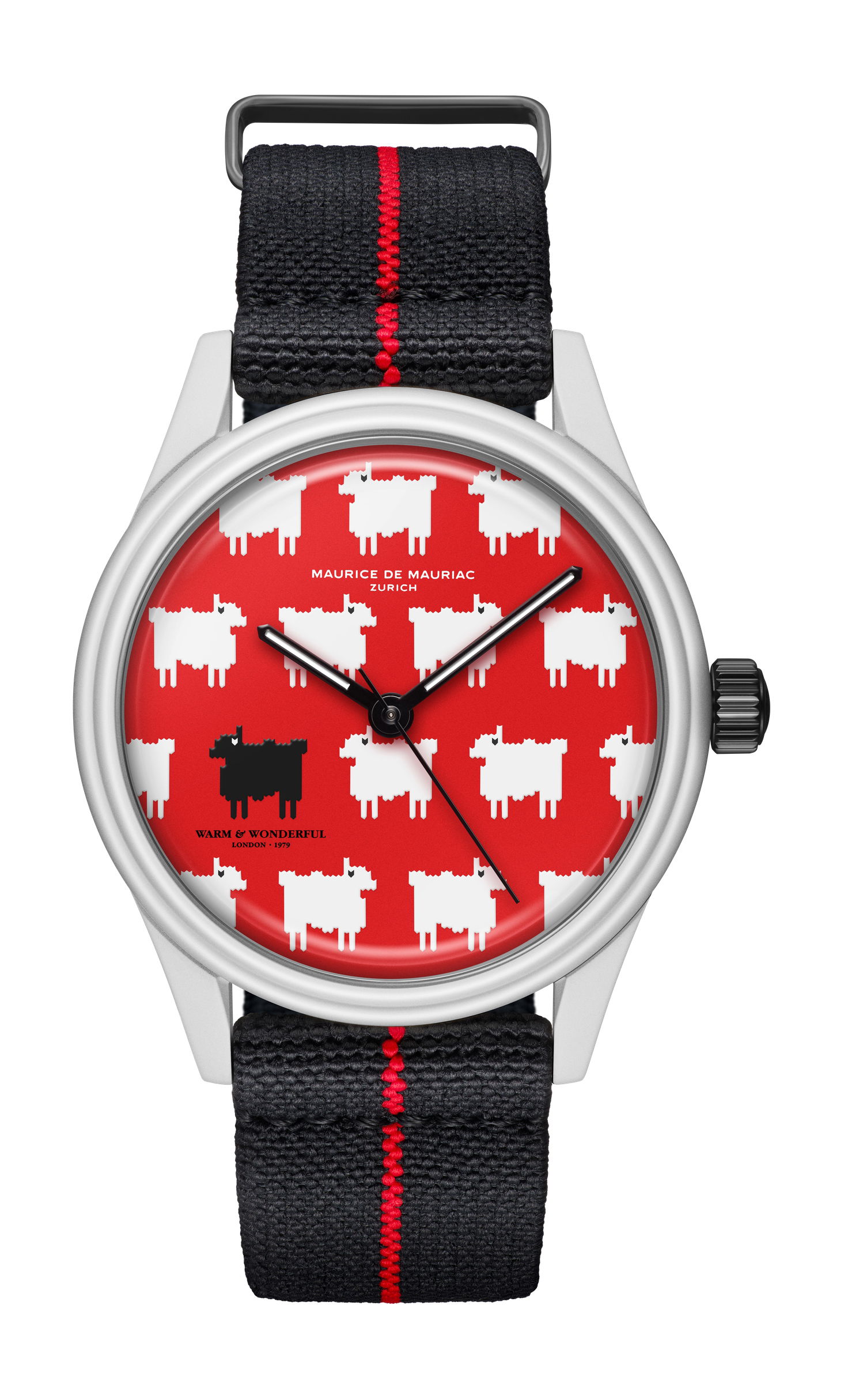 Maurice de Mauriac Warm & Wonderful “Black Sheep” luxury timepiece - detailed view