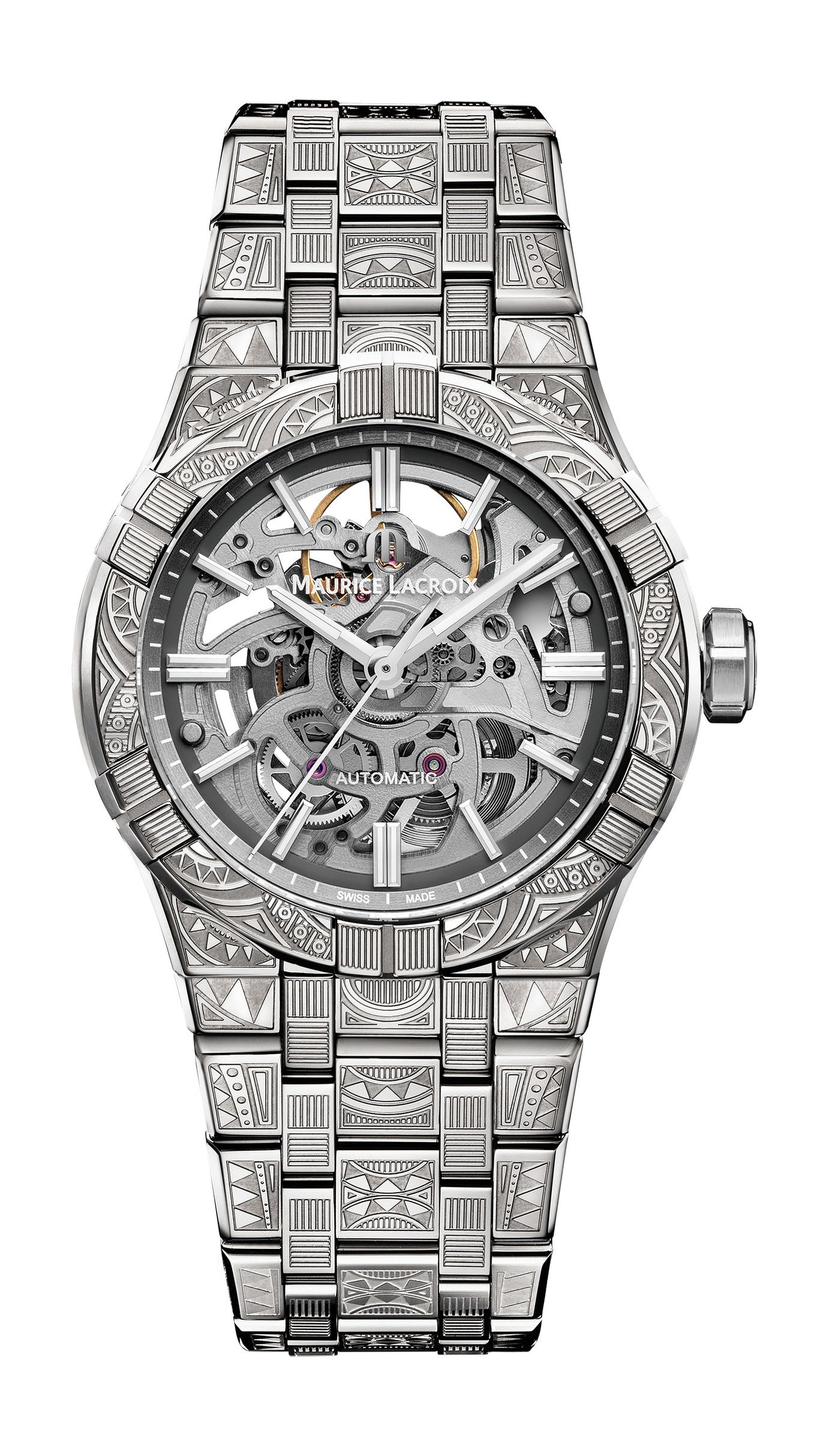 Maurice Lacroix Aikon Automatic Skeleton 39 luxury timepiece - detailed view