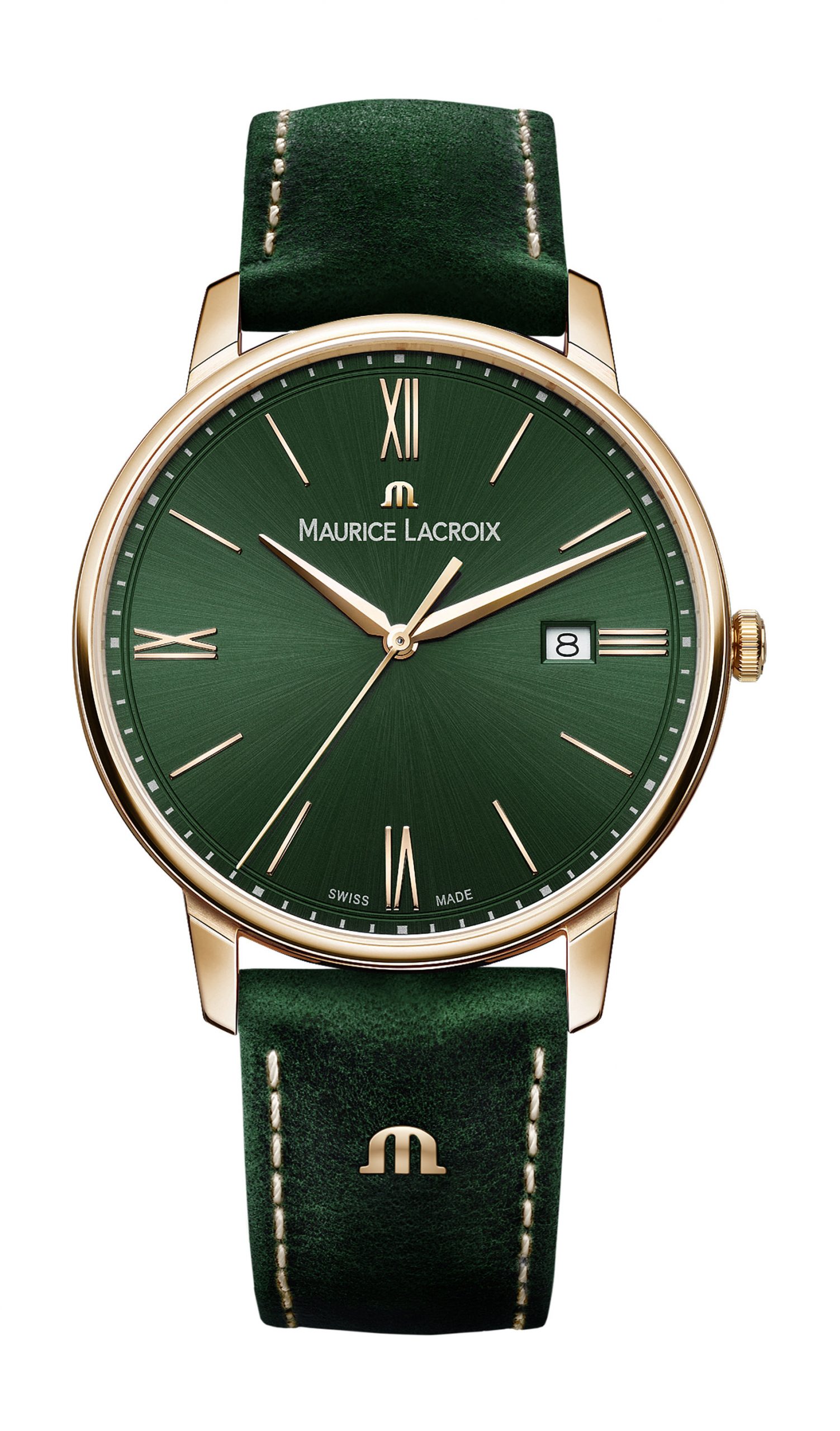 Maurice Lacroix Eliros Date 40 Smoked Green luxury timepiece - detailed view