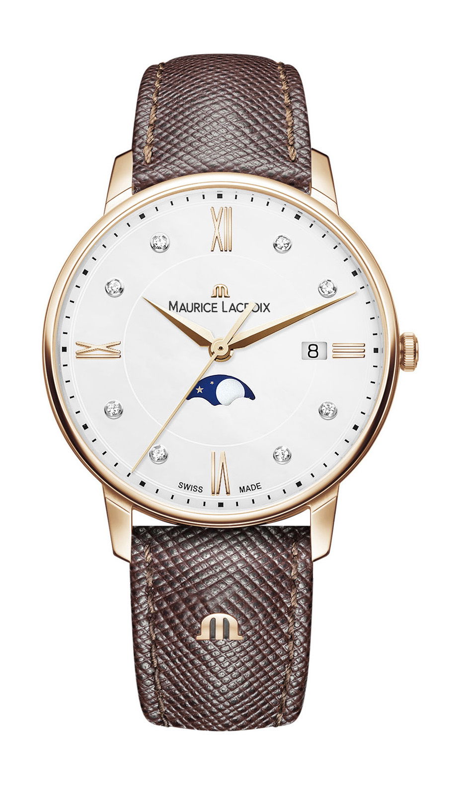 Maurice Lacroix Eliros Moonphase 35 mm luxury timepiece - detailed view