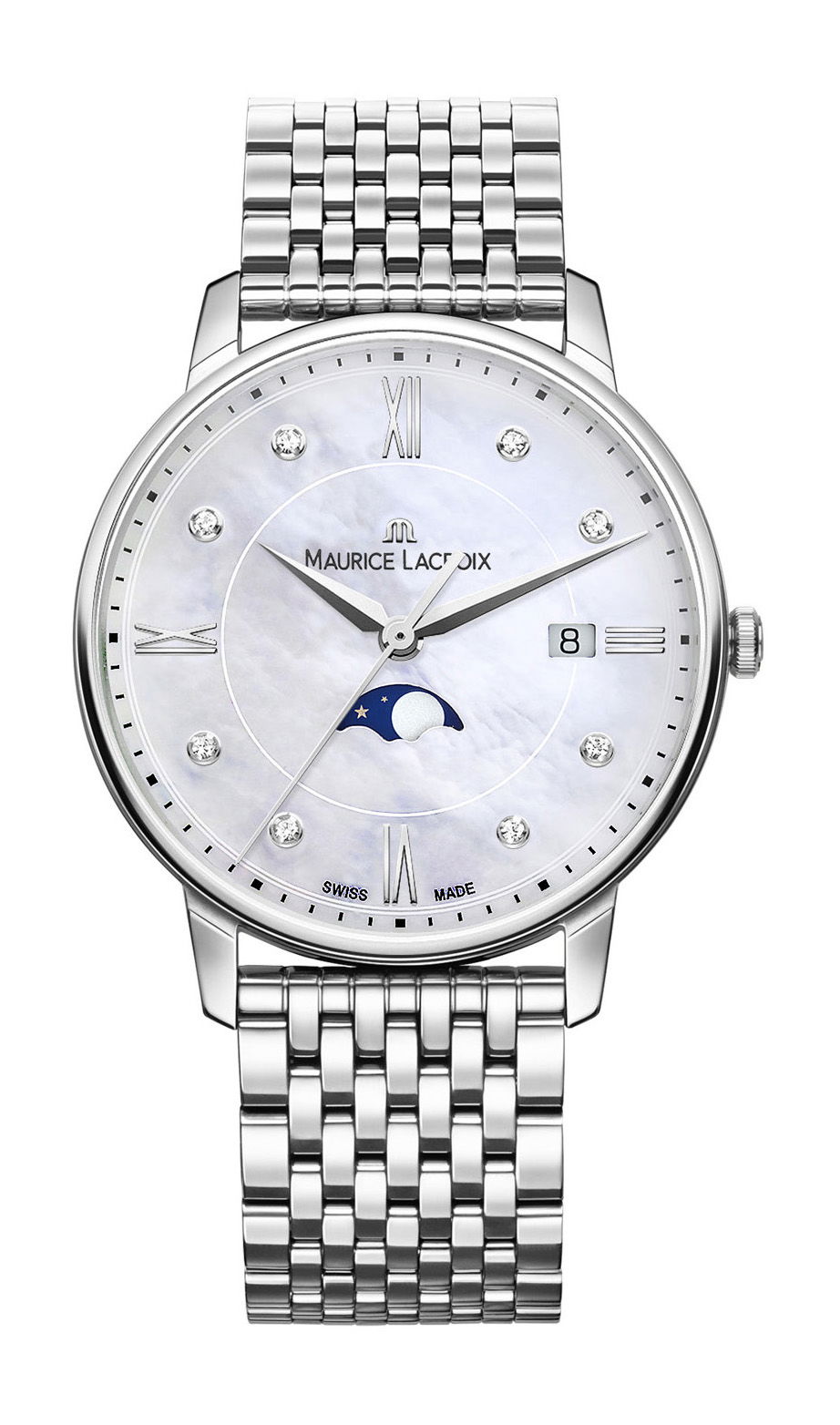 Maurice Lacroix Eliros Moonphase 35 mm luxury timepiece - detailed view
