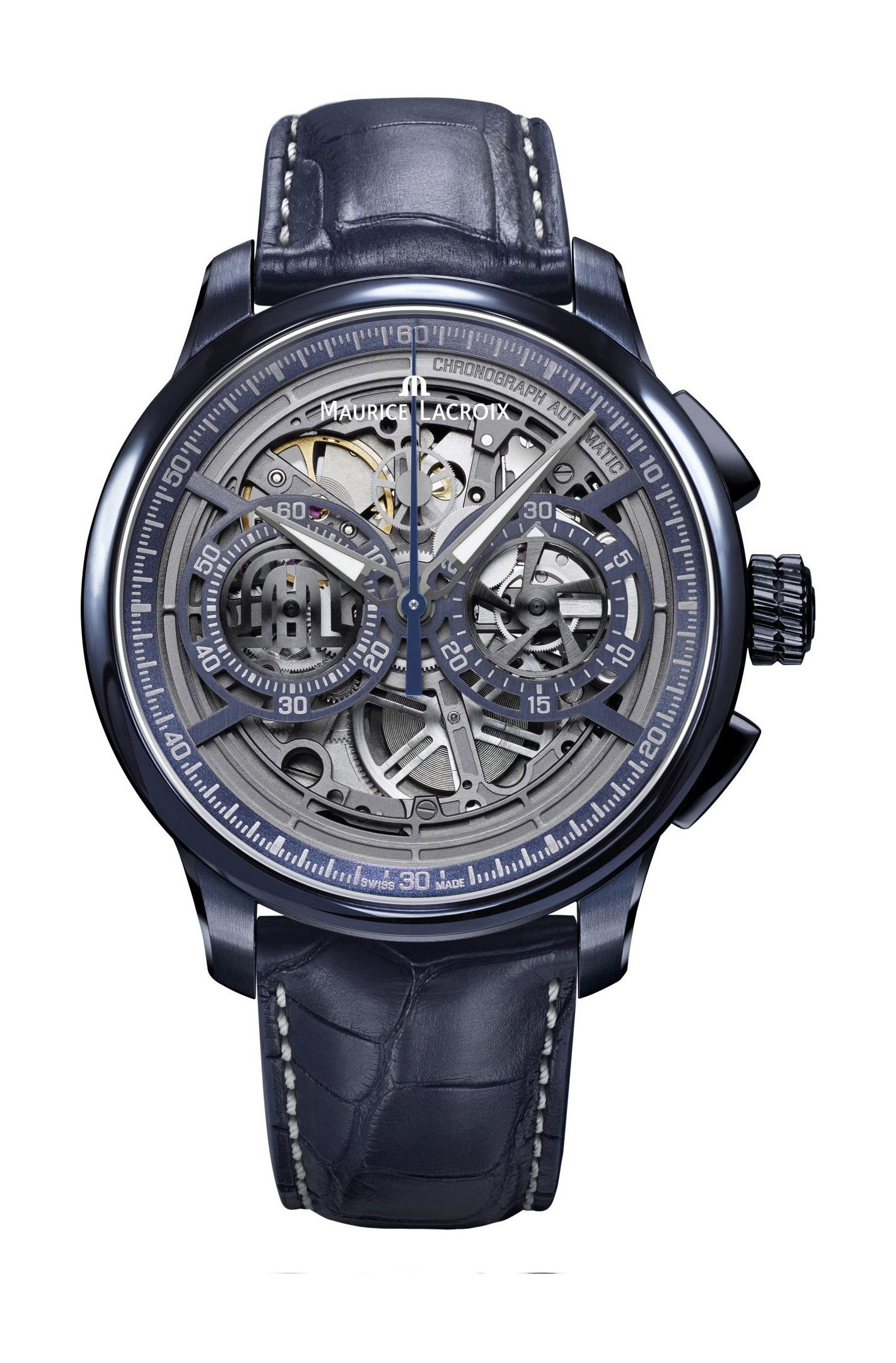 Maurice Lacroix MASTERPIECE CHRONOGRAPH SKELETON 45 MM luxury timepiece - detailed view