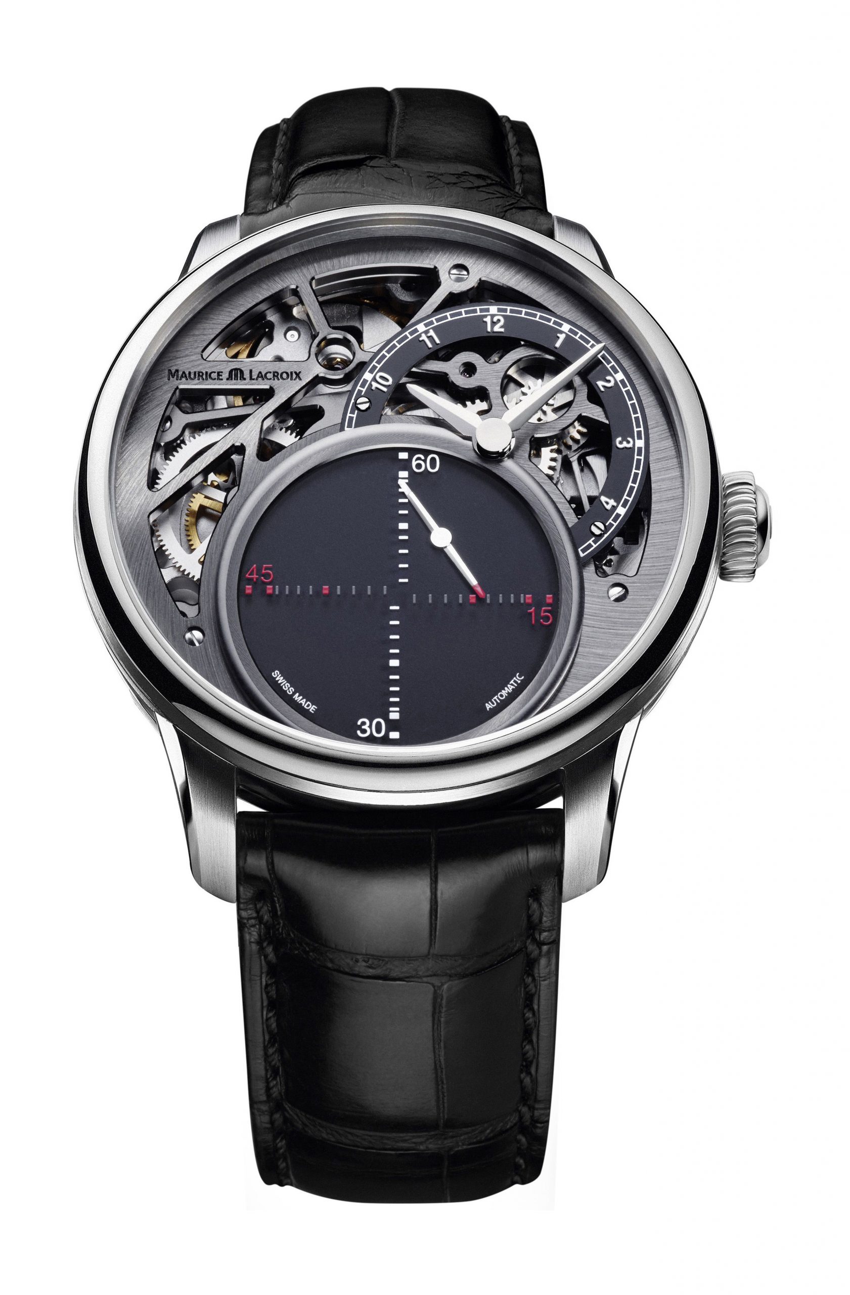 Maurice Lacroix Masterpiece Mysterious Second 43 mm luxury timepiece - detailed view