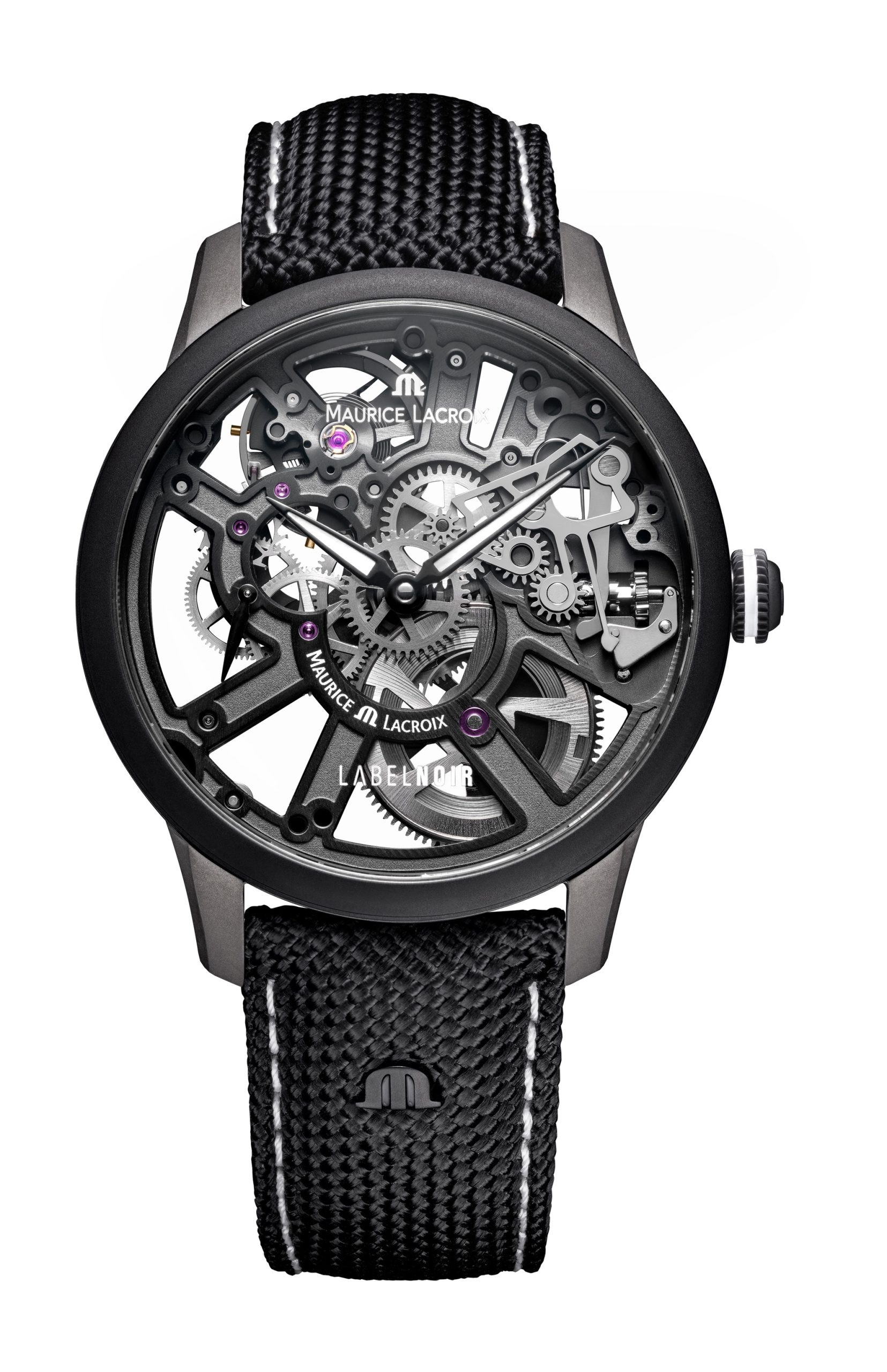 Maurice Lacroix Masterpiece Skeleton Label Noir luxury timepiece - detailed view