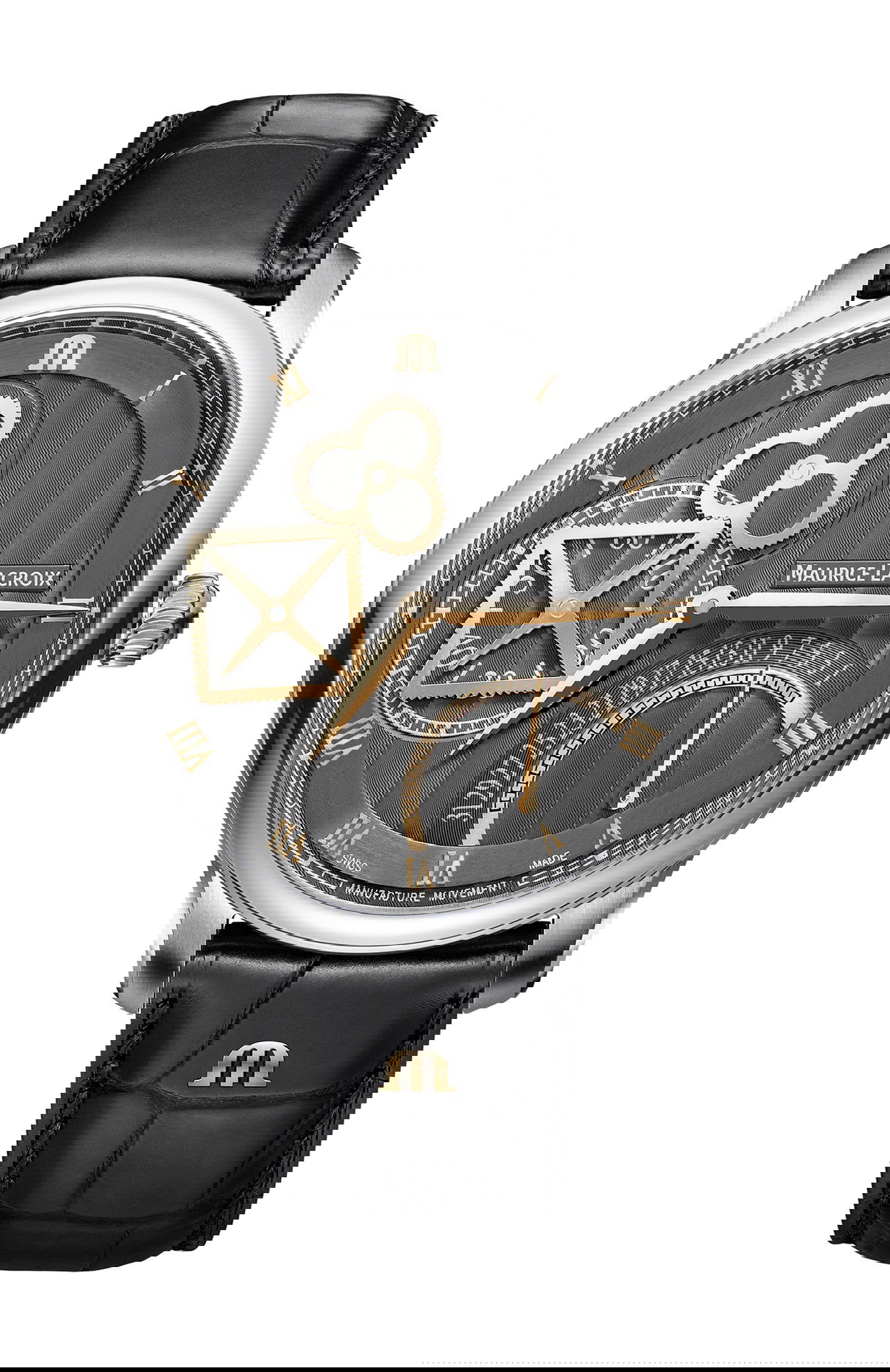 Maurice Lacroix Masterpiece Square Wheel Retrograde 43 luxury timepiece - detailed view