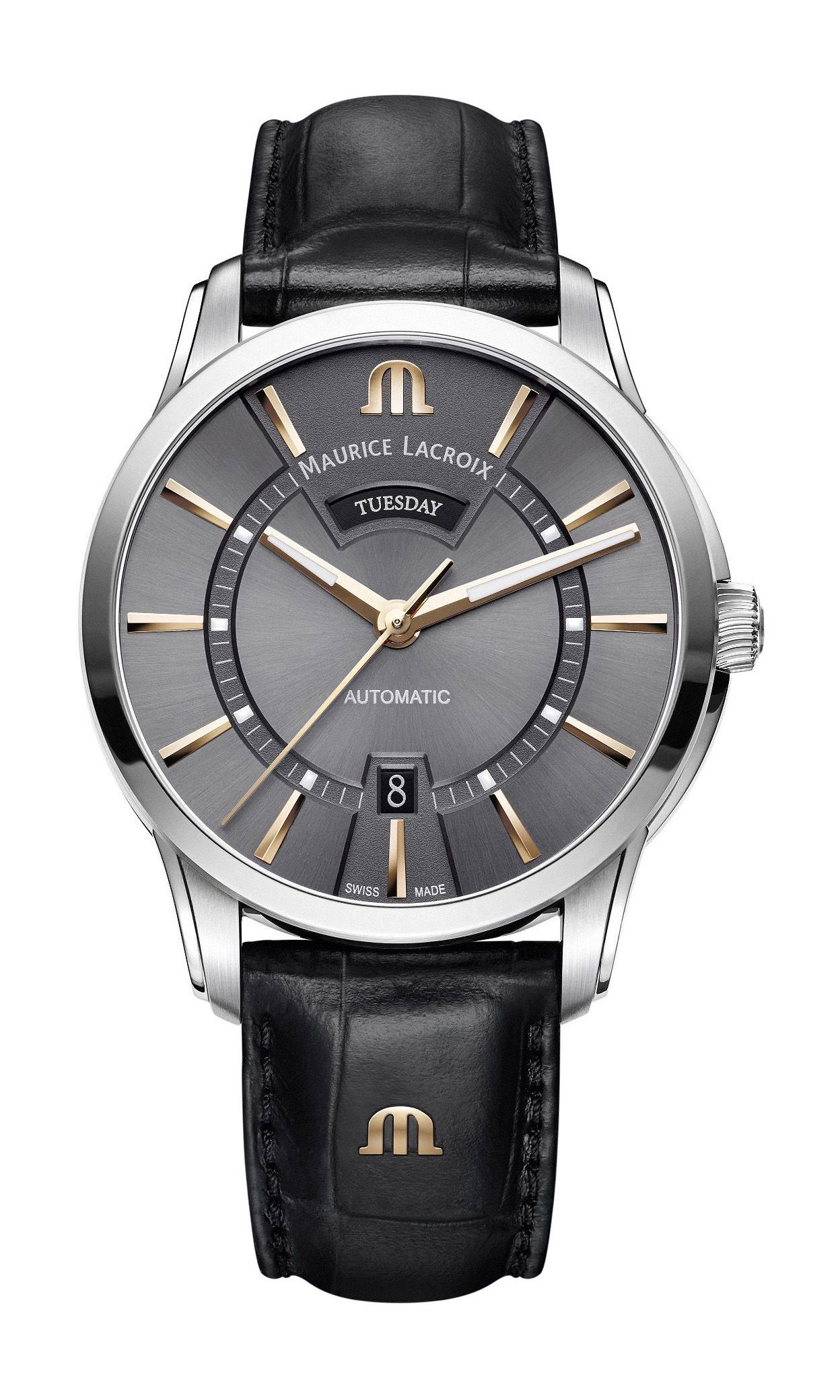 Maurice Lacroix Pontos Day Date 41 mm luxury timepiece - detailed view