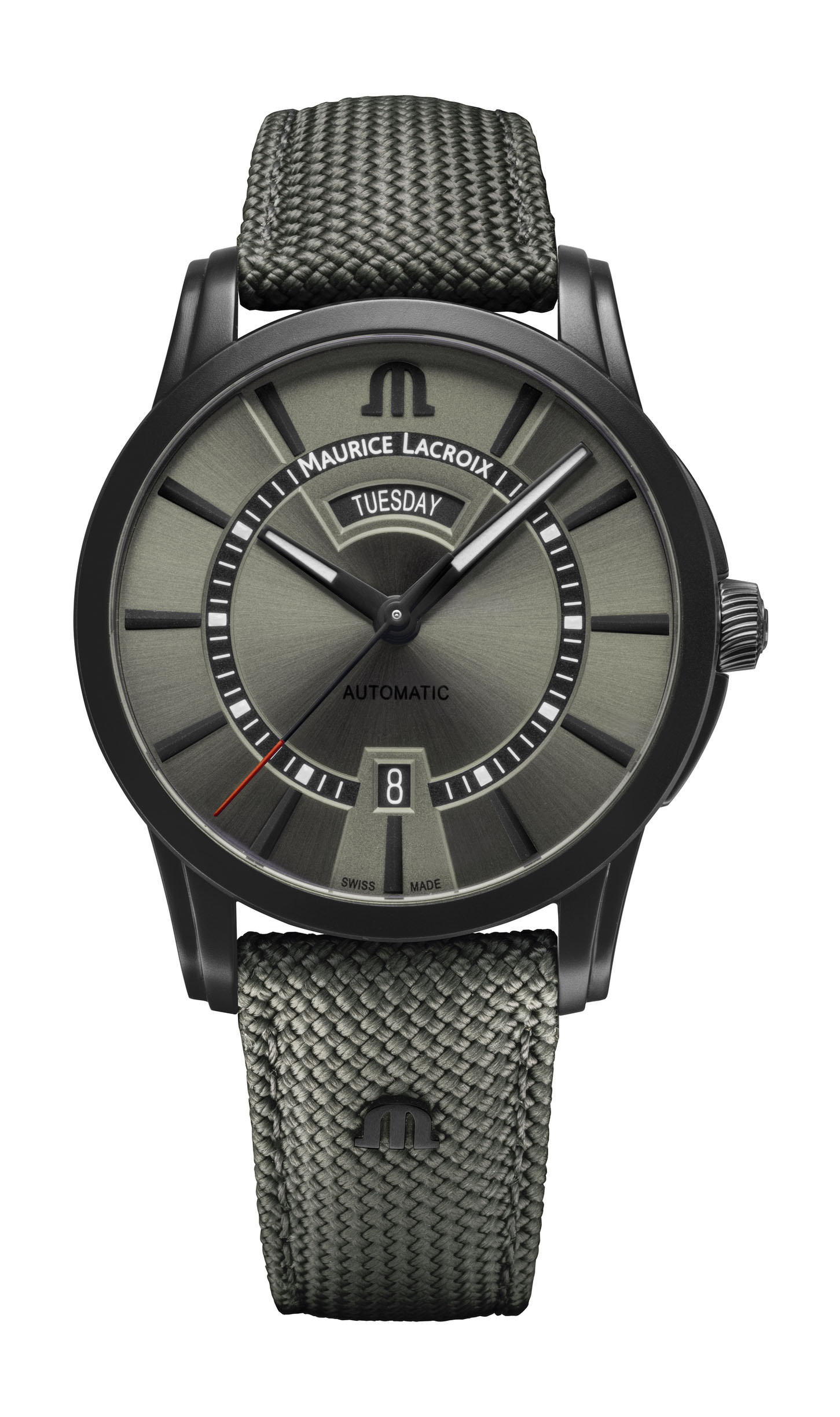 Maurice Lacroix Pontos Day Date luxury timepiece - detailed view