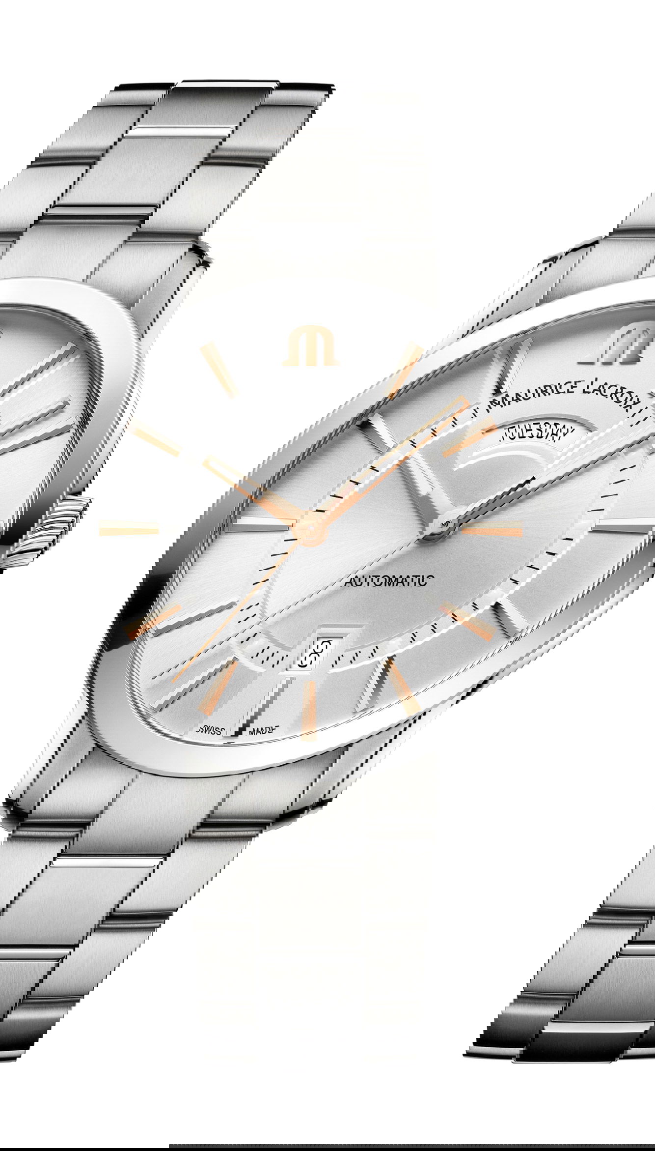Maurice Lacroix Pontos Day Date luxury timepiece - detailed view