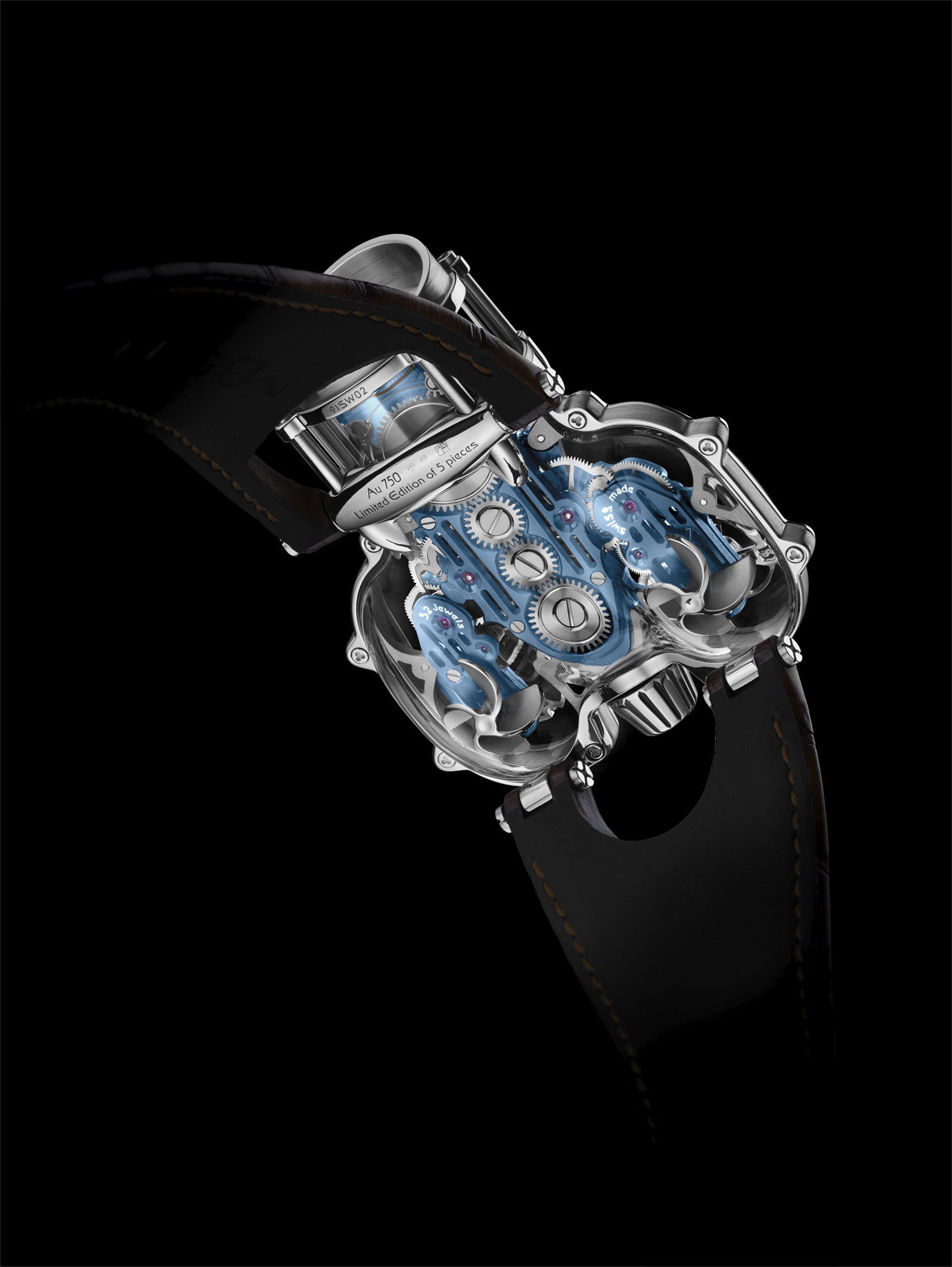 MB&F HM9-SV White Gold Blue - View 3