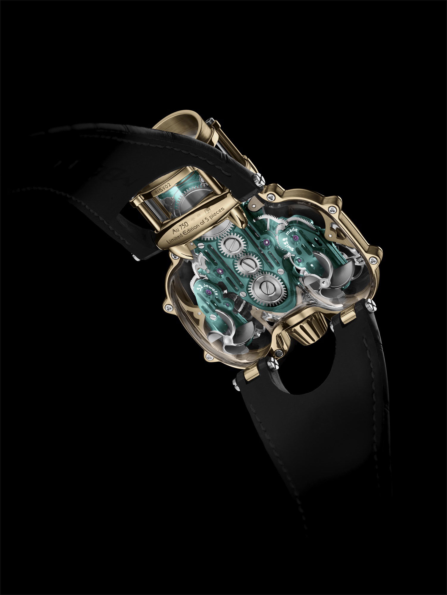 MB&F HM9-SV Yellow Gold Green - View 2