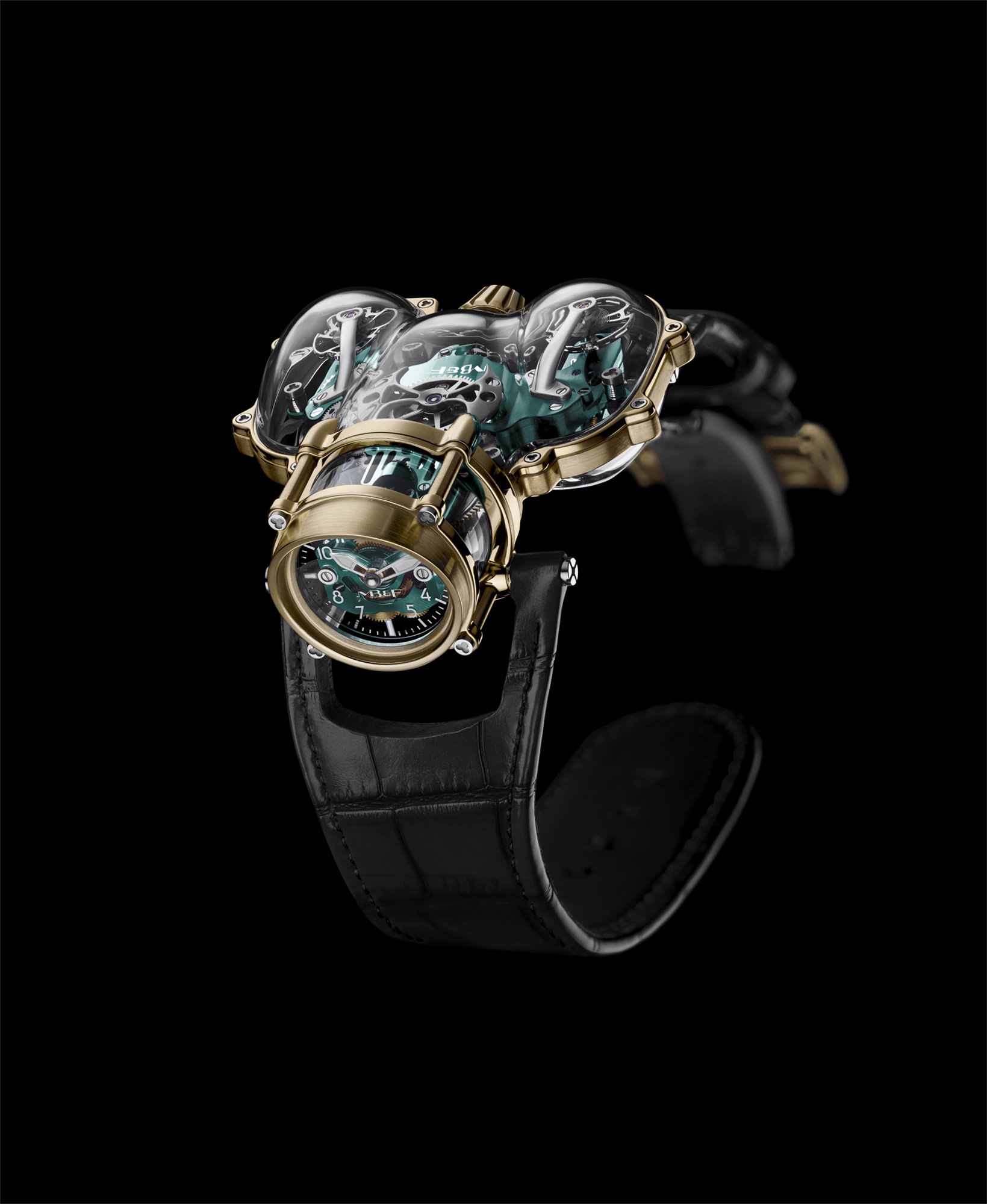 MB&F HM9-SV Yellow Gold Green - View 3