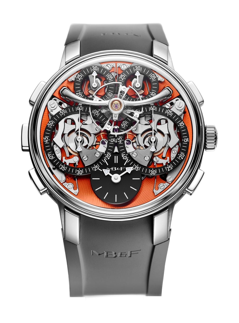 MB&F LM Sequential EVO Orange luxury timepiece - detailed view