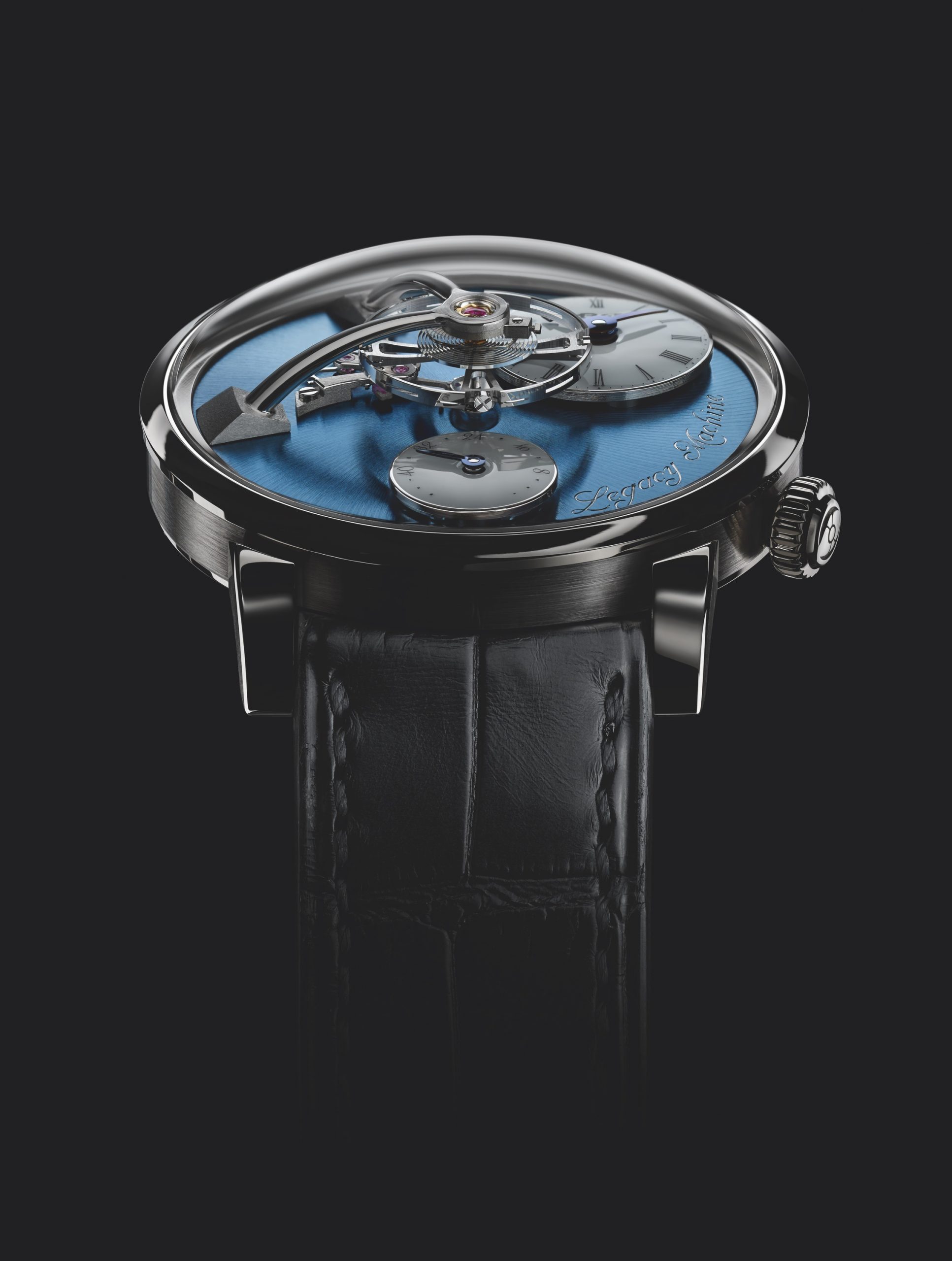 MB&F LM101 Platinum luxury timepiece - detailed view