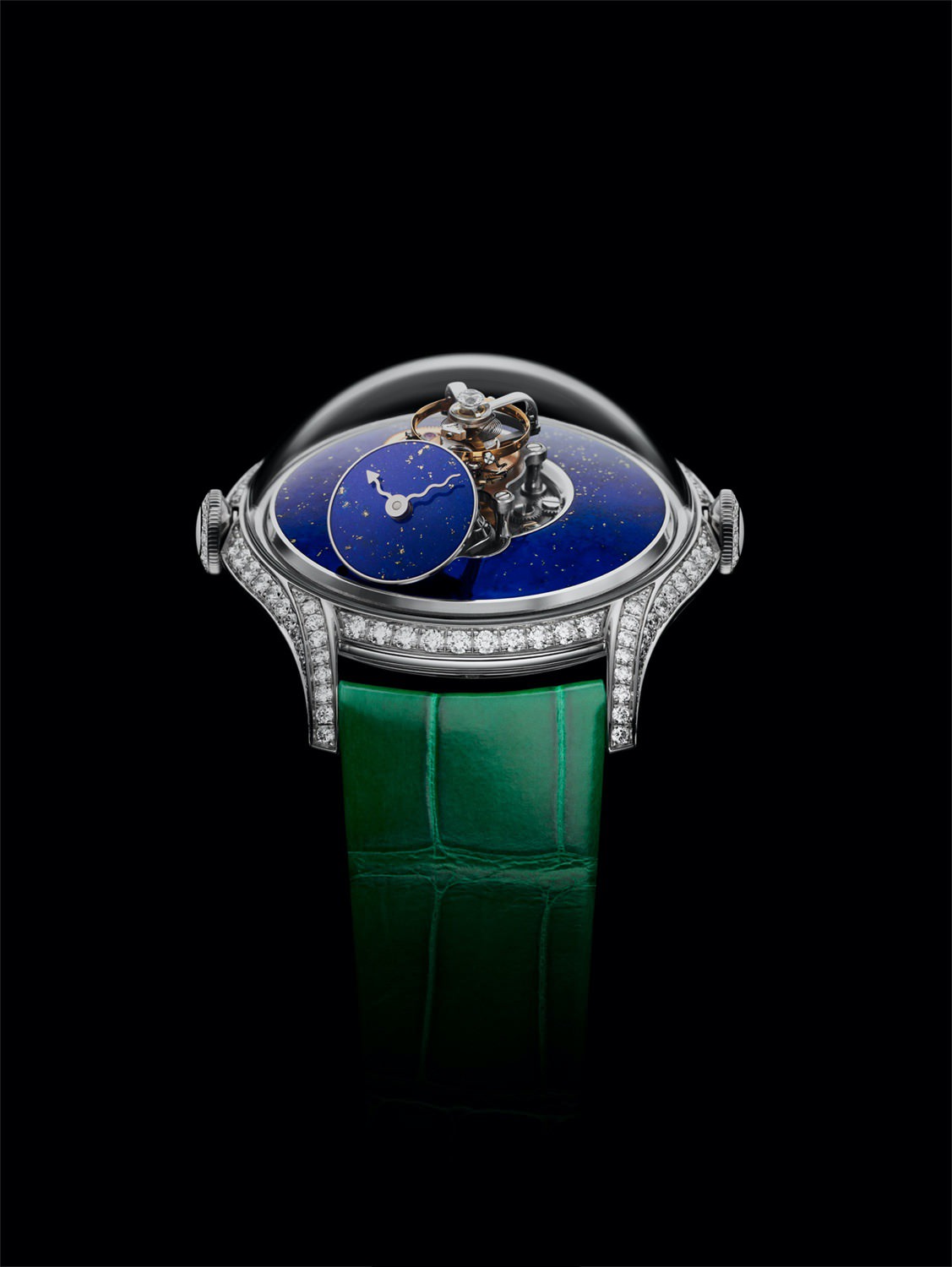 MB&F LM Flying T Lapis Lazuli luxury timepiece - detailed view