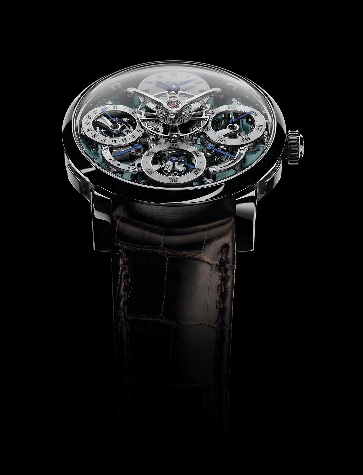 MB&F LM Perpetual Palladium luxury timepiece - detailed view