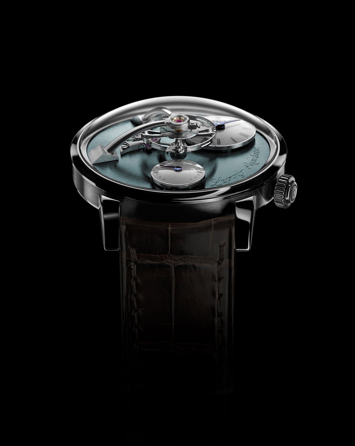 MB&F LM101 Palladium luxury timepiece - detailed view