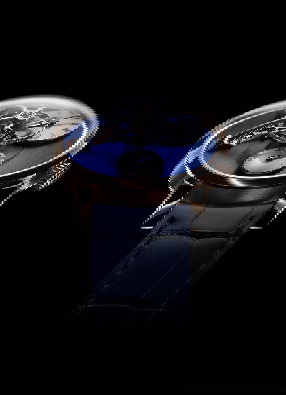 MB&F LM101 RG Blue luxury timepiece - detailed view
