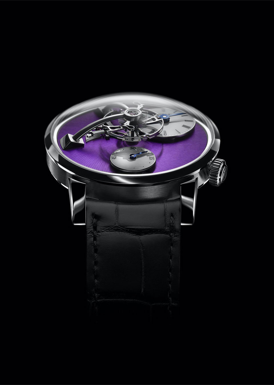 MB&F LM101 WG Purple luxury timepiece - detailed view