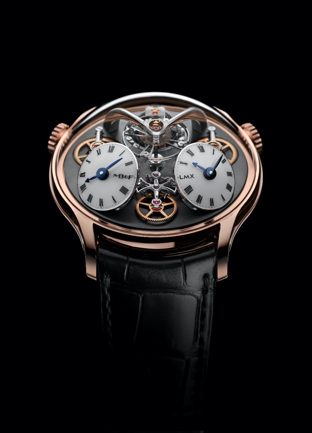 MB&F LMX Red Gold luxury timepiece - detailed view