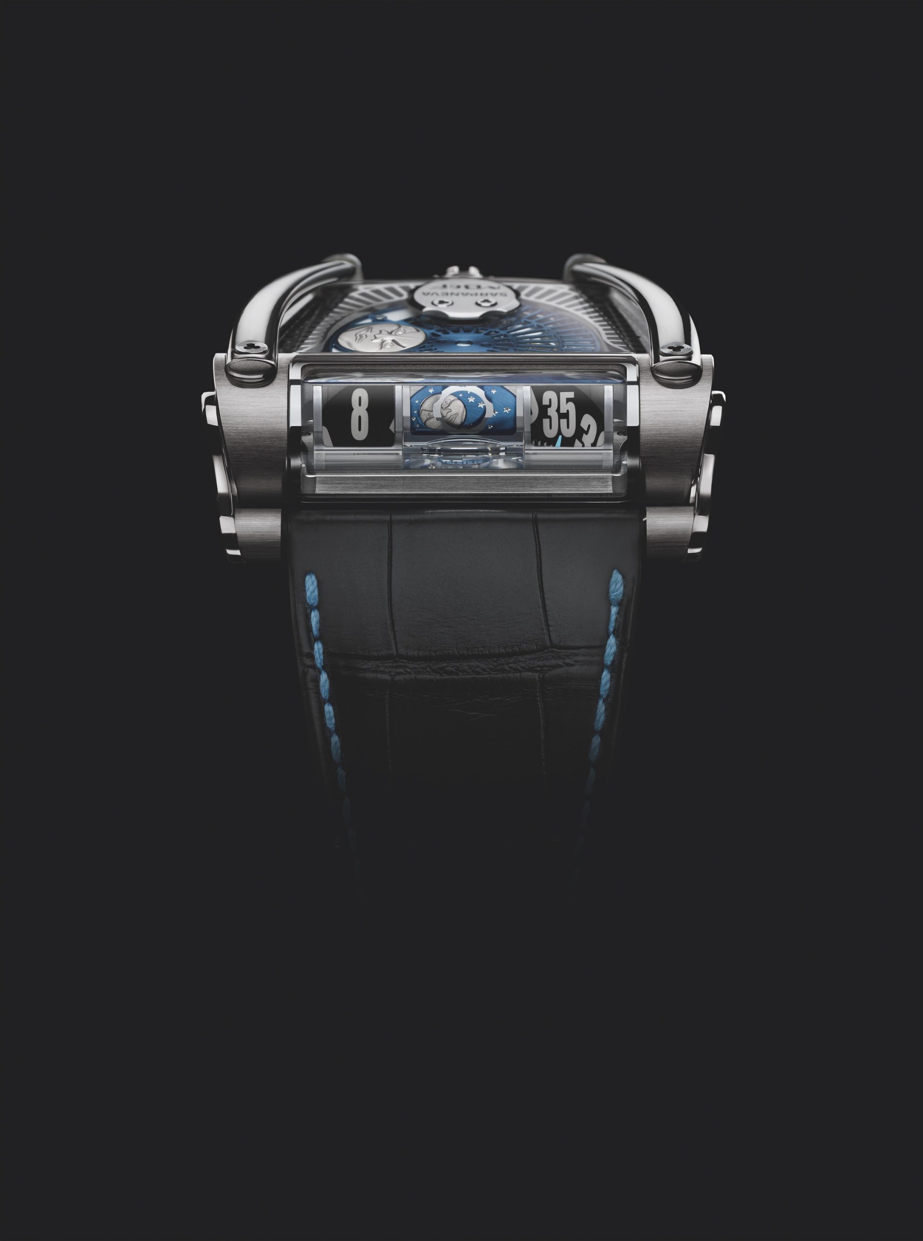 MB&F MoonMachine 2 Ti luxury timepiece - detailed view