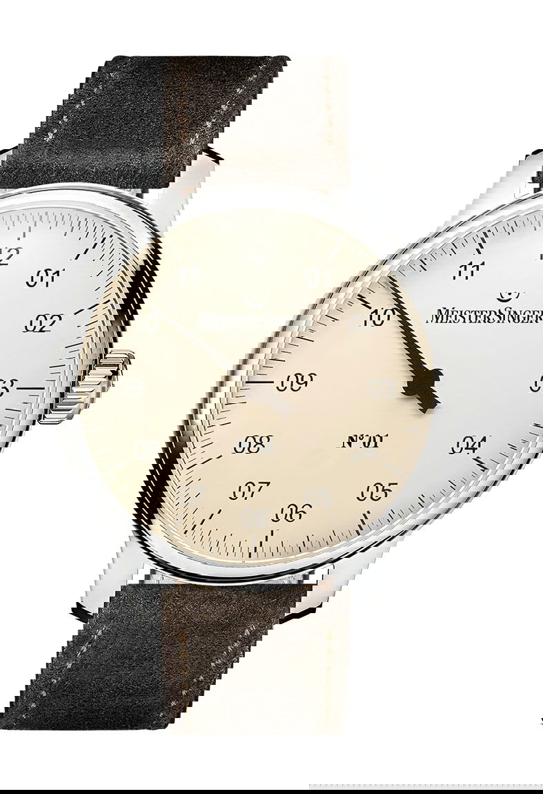 MeisterSinger N°01 Ivory luxury timepiece - detailed view