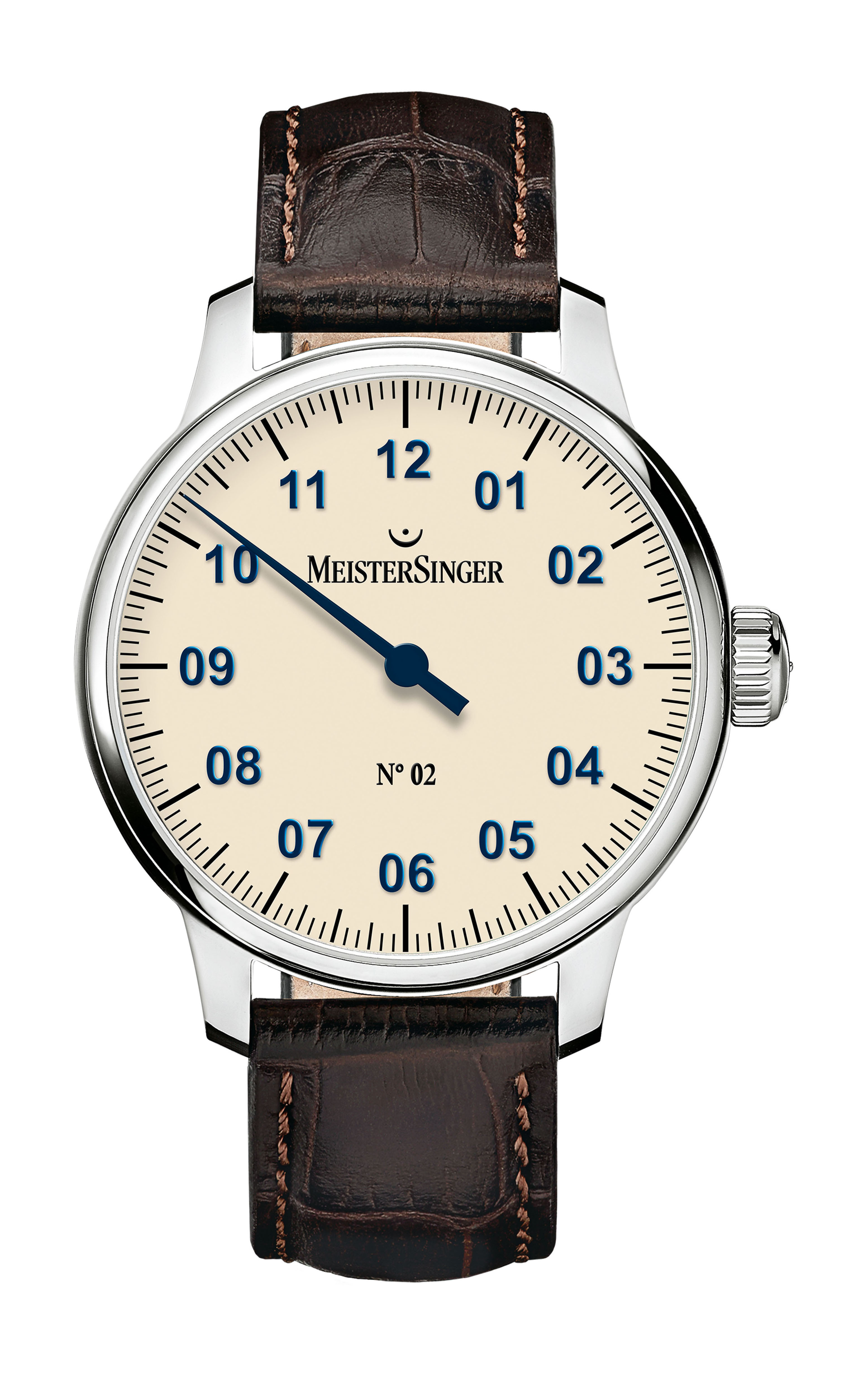 MeisterSinger N°02 luxury timepiece - detailed view
