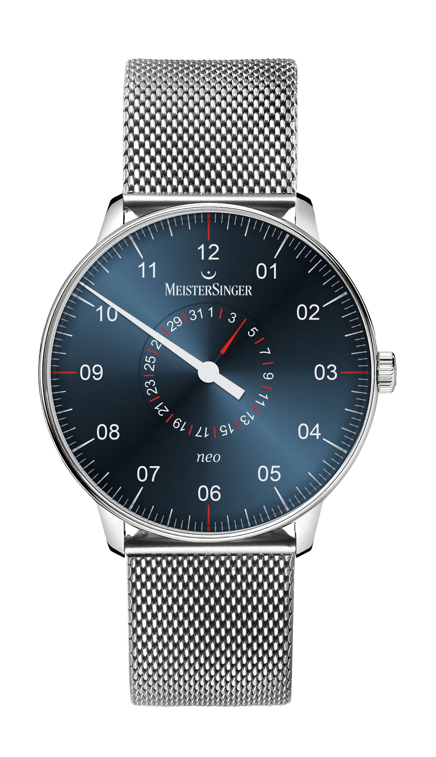 MeisterSinger Neo Plus Pointer Date luxury timepiece - detailed view