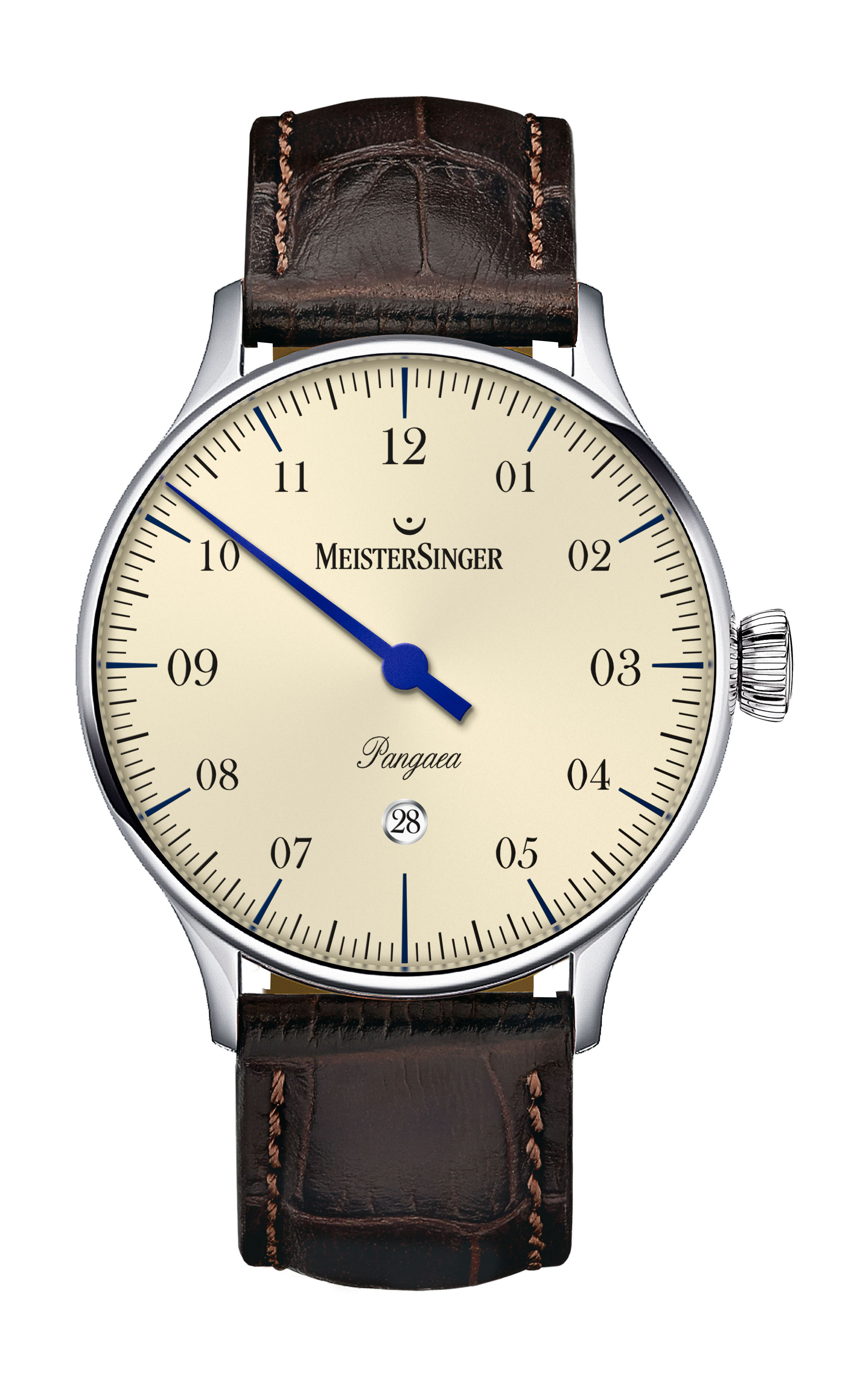MeisterSinger Pangaea Date luxury timepiece - detailed view
